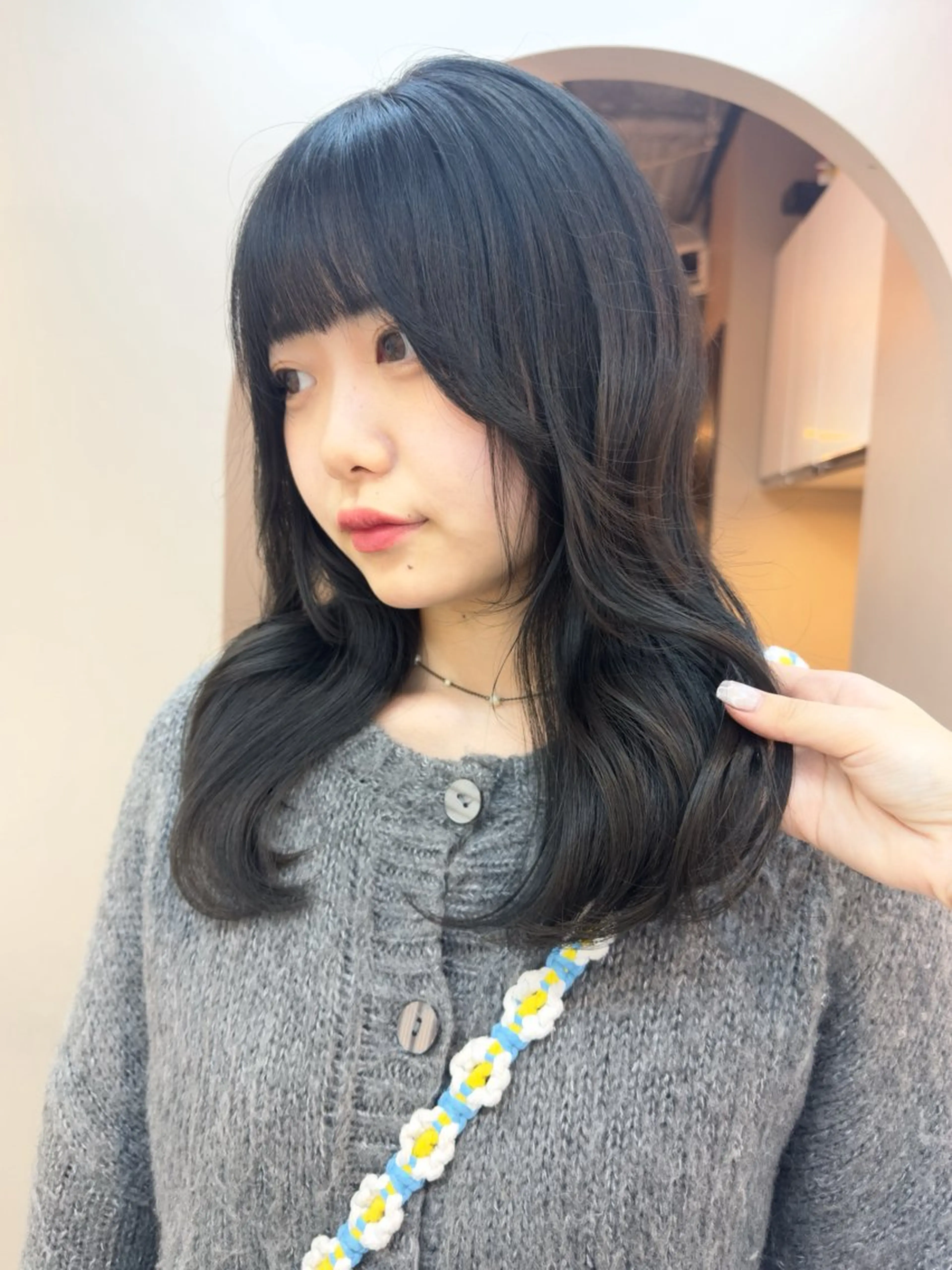 セミロング カラー 透明感カラー ヘアカラー レイヤー/顔周り /いいぬまみかのヘアスタイル