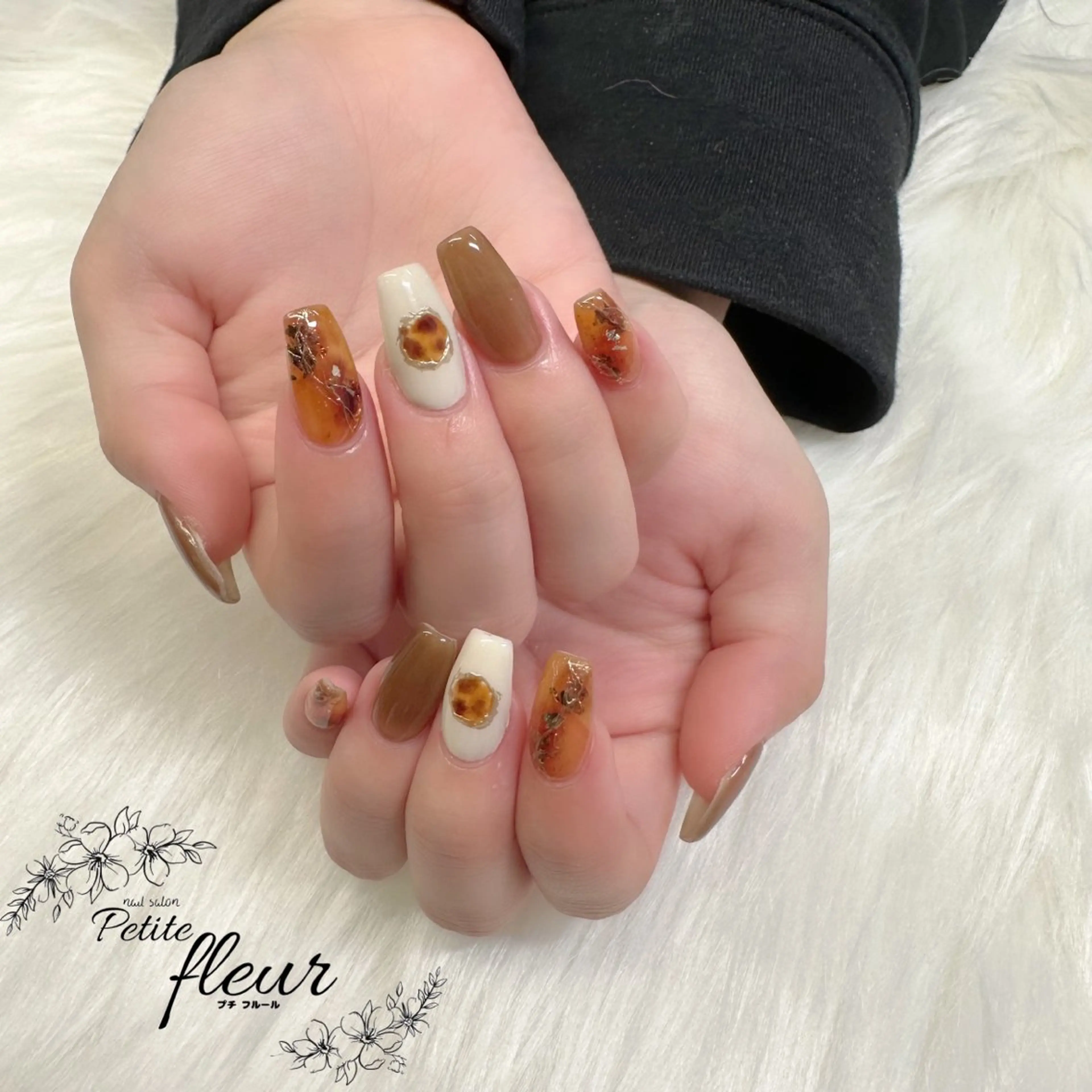 ネイル べっ甲ネイル ❁⃘*。Petite fleur❁⃘*りさのネイルデザイン