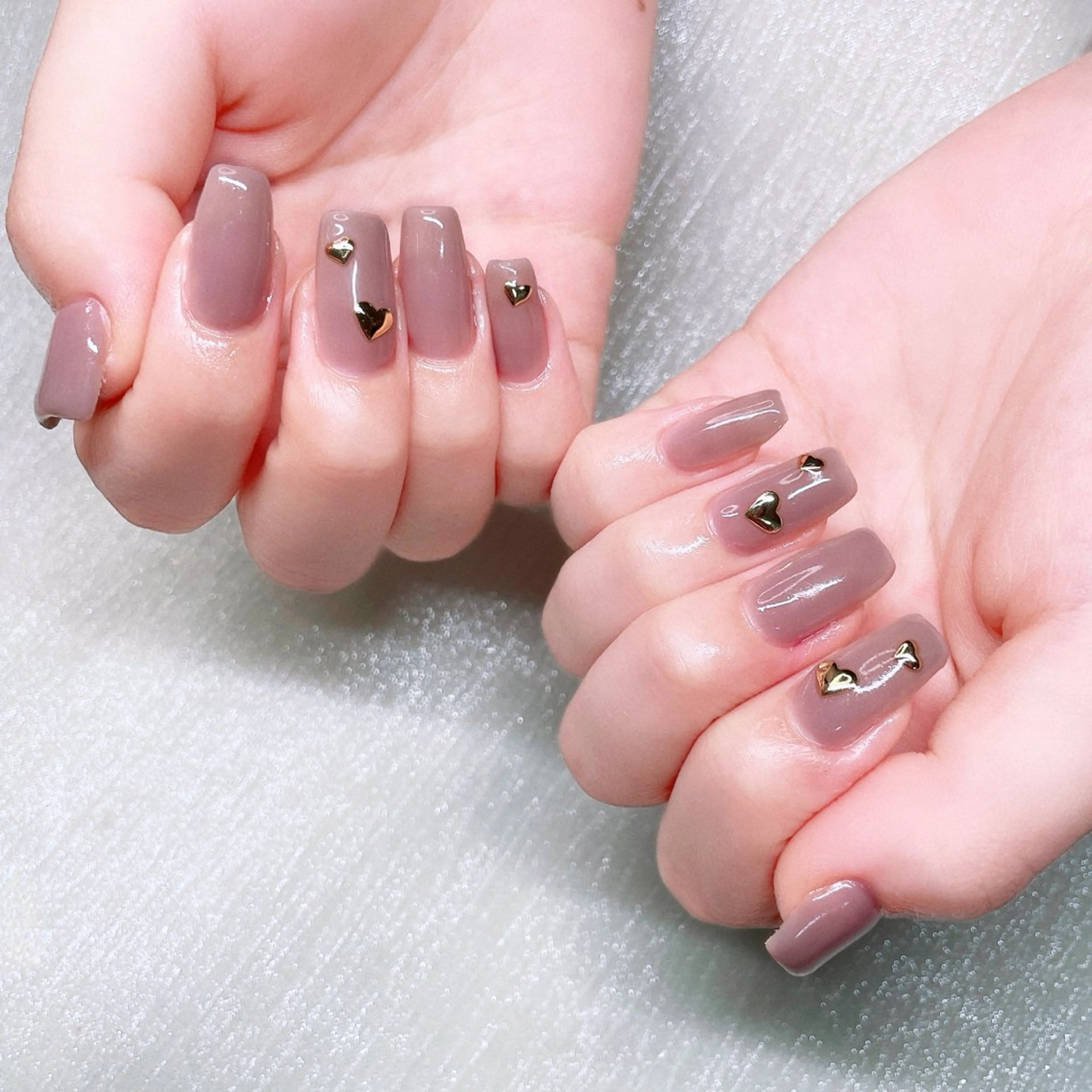 ネイル 長さ出し ハート ハンドネイル Nailist SUZU所属・Nailist suzuのネイルデザイン