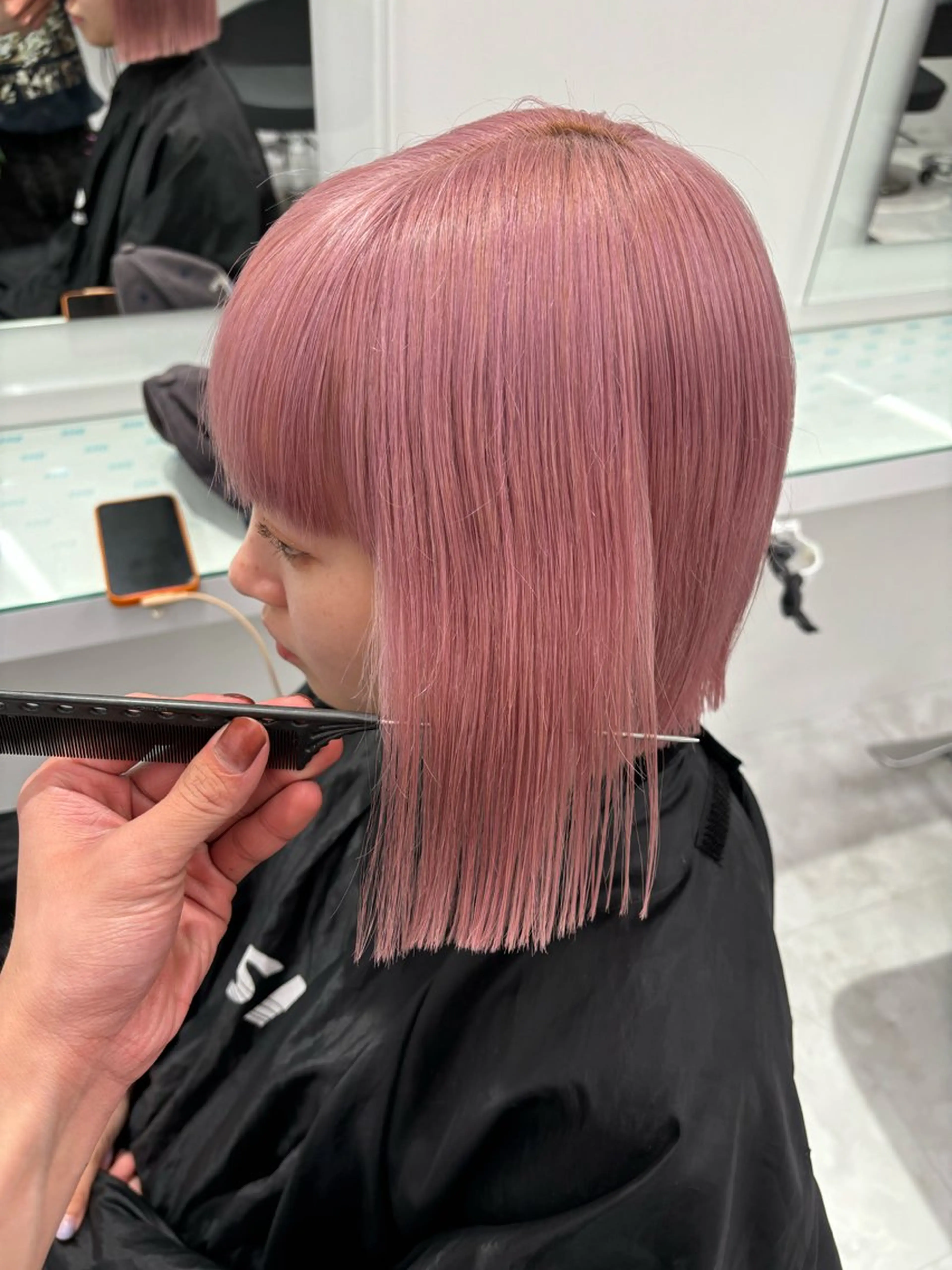 ロング カラー ヘアアレンジ カット 縮毛矯正 ヘアセット 透け上品ハイトーン 職人ゆうと🤍のヘアスタイル