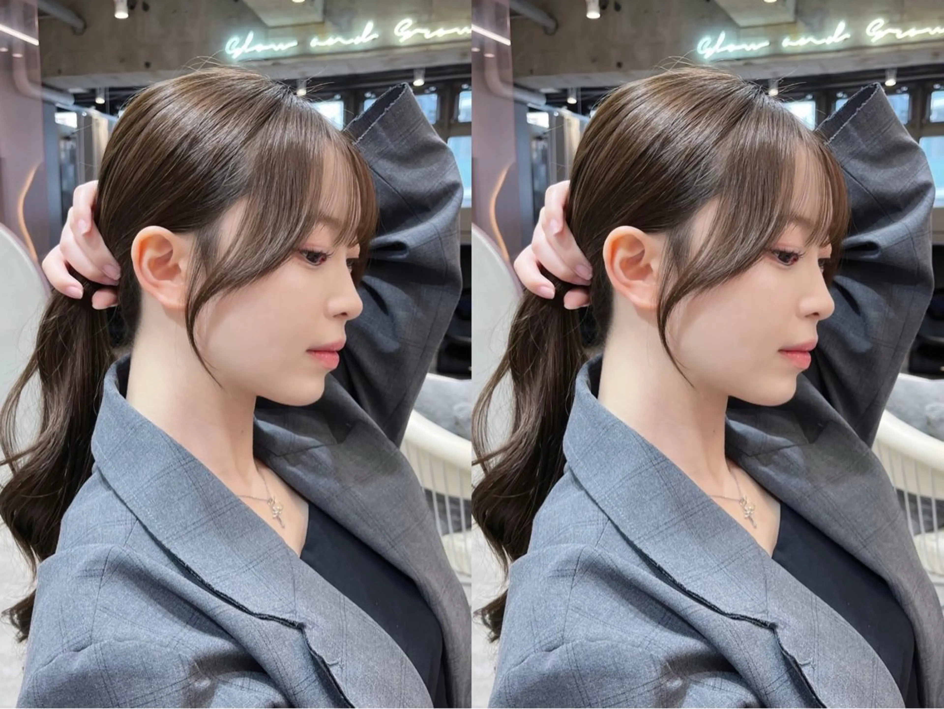 ロング カラー ヘアアレンジ ブリーチ 透明感カラー 顔まわりレイヤー 顔周りカット ハッシュカット カット トリートメント ヘアセット 大宮‎🩵縮毛矯正 レイヤー　佐藤和のヘアスタイル