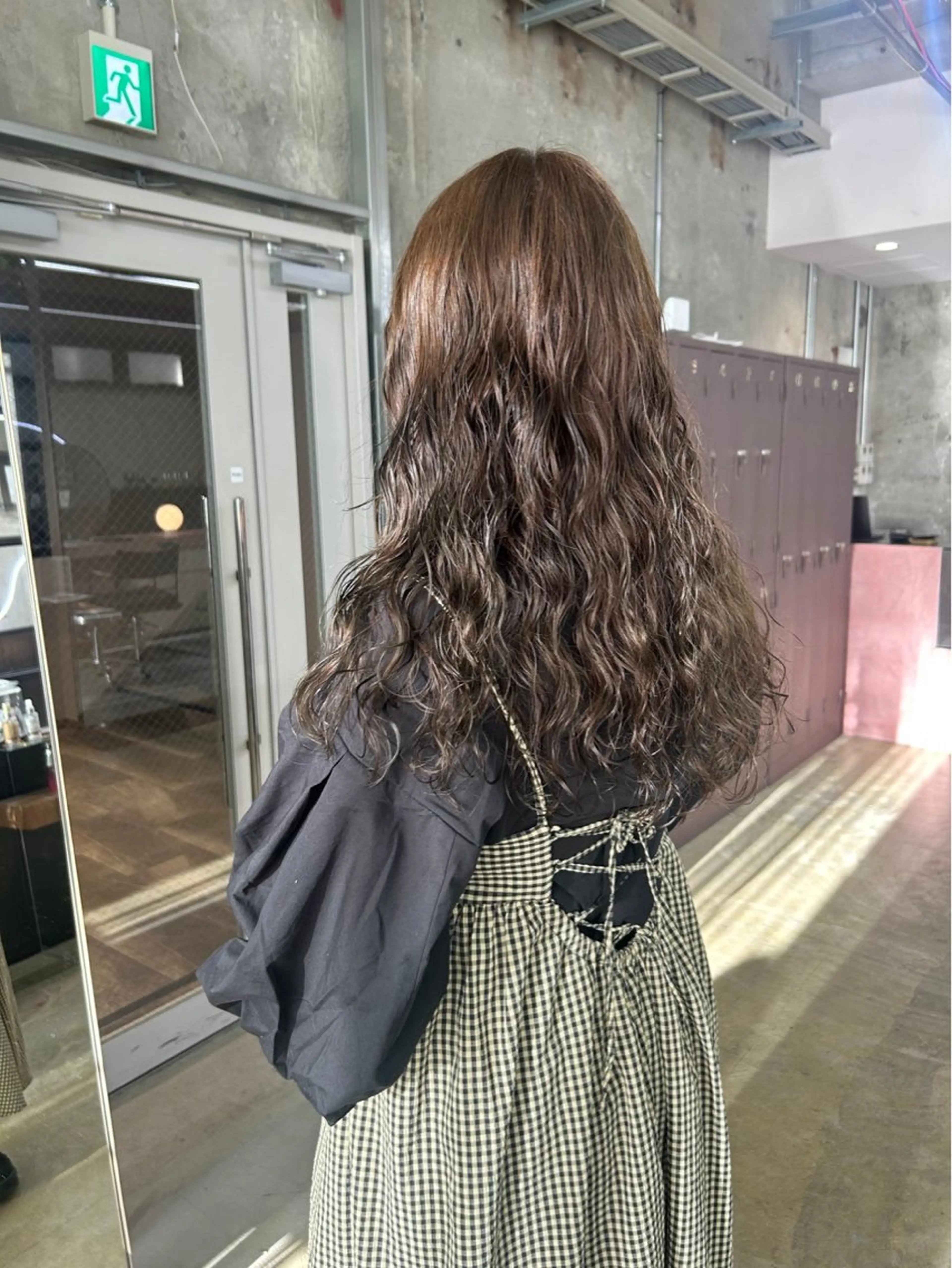 ロング パーマ カット ヘアカラー パーマ 暖色カラー/オリーブ /ミニボブ/白柳美空のヘアスタイル