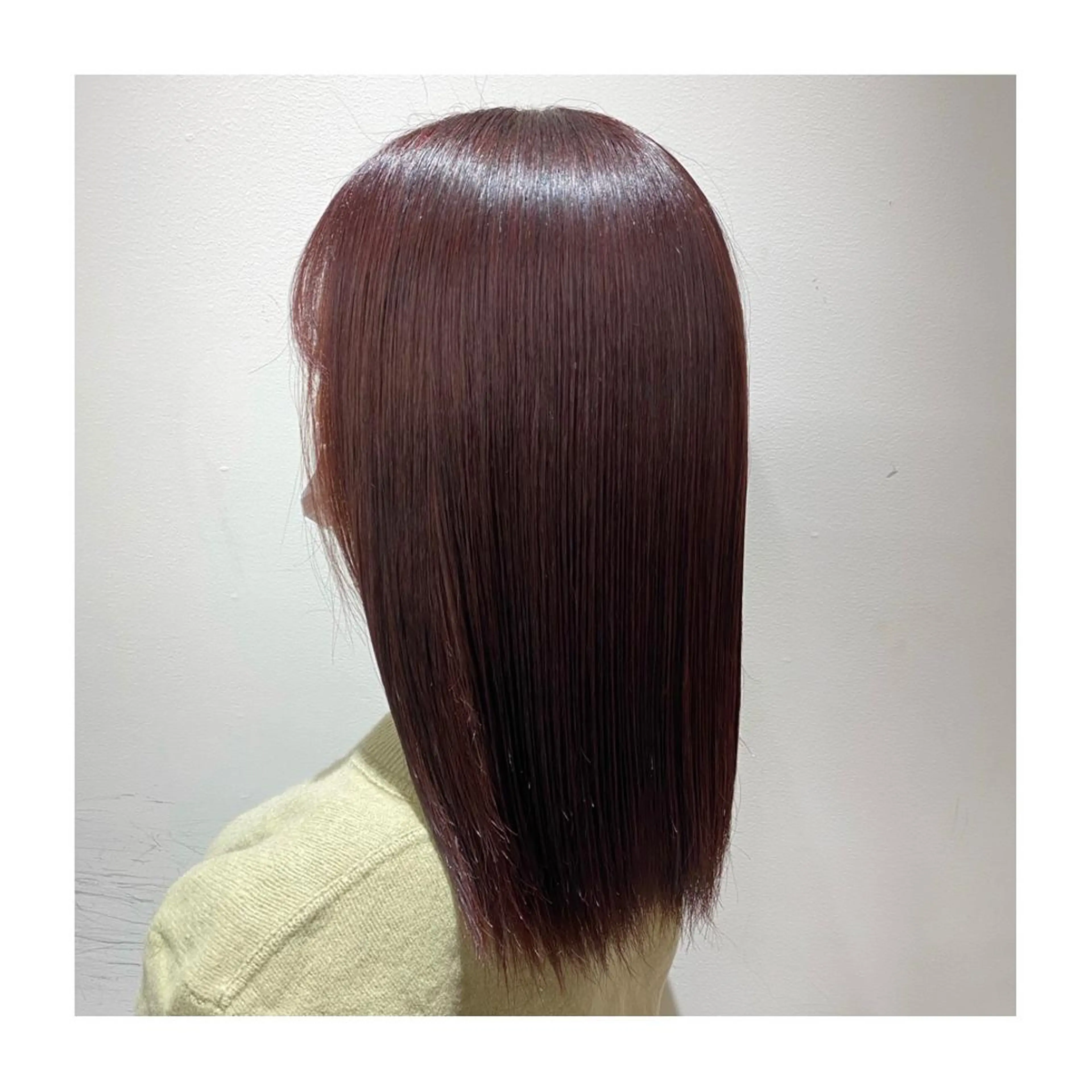 ミディアム カラー ピンクカラー カット ヘアカラー 小國 綾かのヘアスタイル