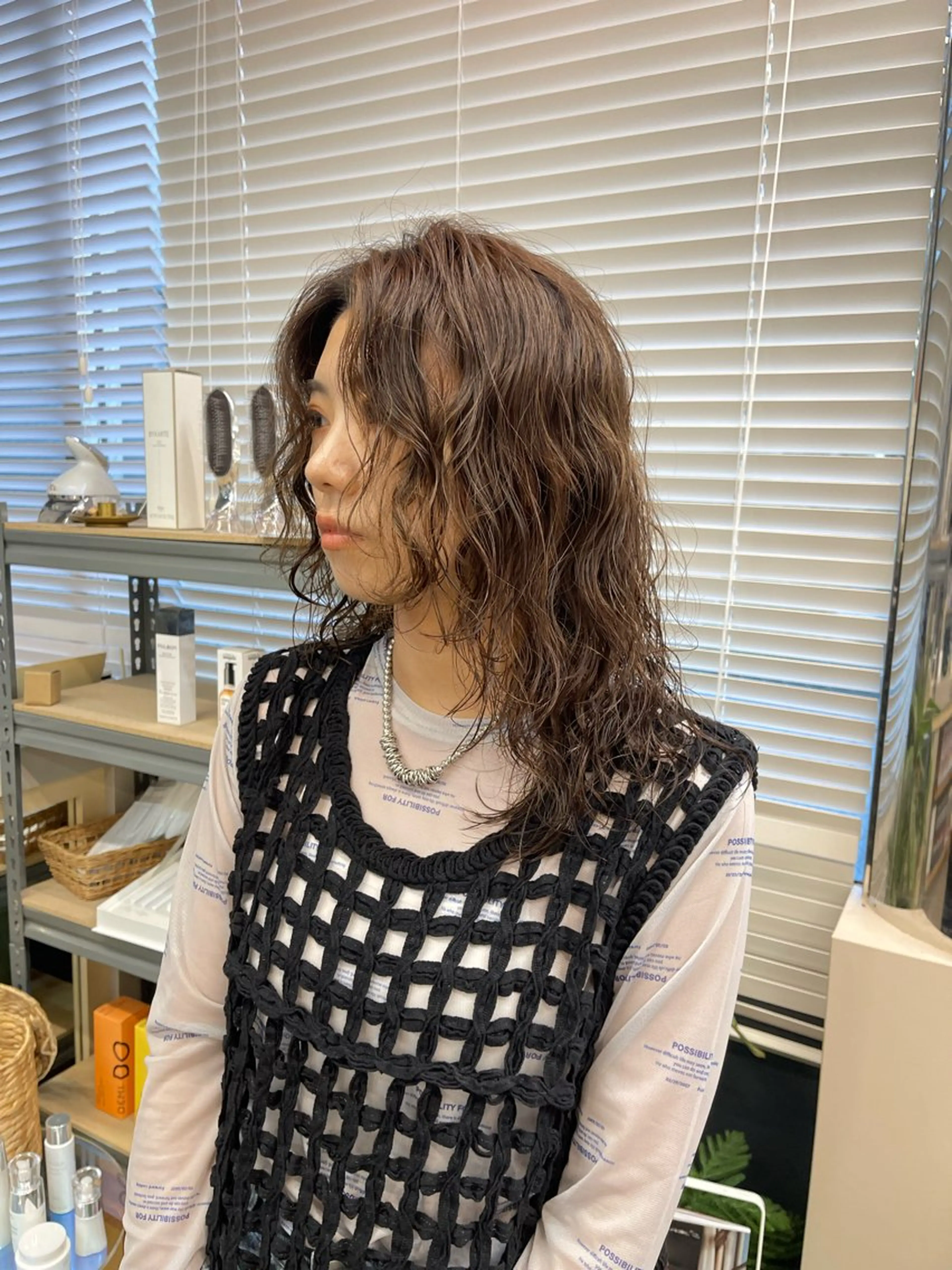 セミロング パーマ ヘアアレンジ カット ヘアカラー パーマ Peyp所属・早瀬 裕之のヘアスタイル