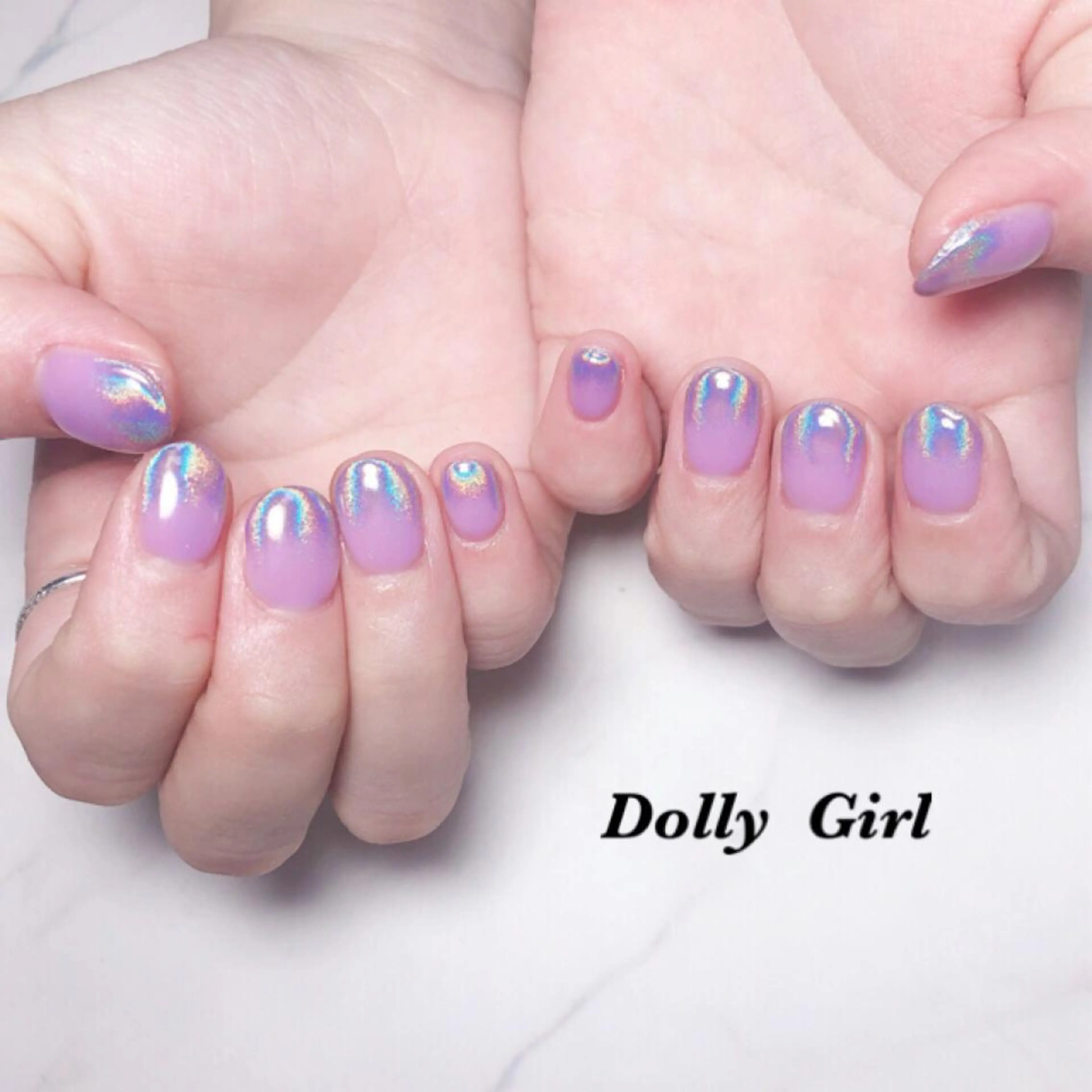 ネイル ミラーネイル 個室ネイルサロンDolly Girl〜ドーリーガール〜所属・DollyGirl KYOKOのネイルデザイン