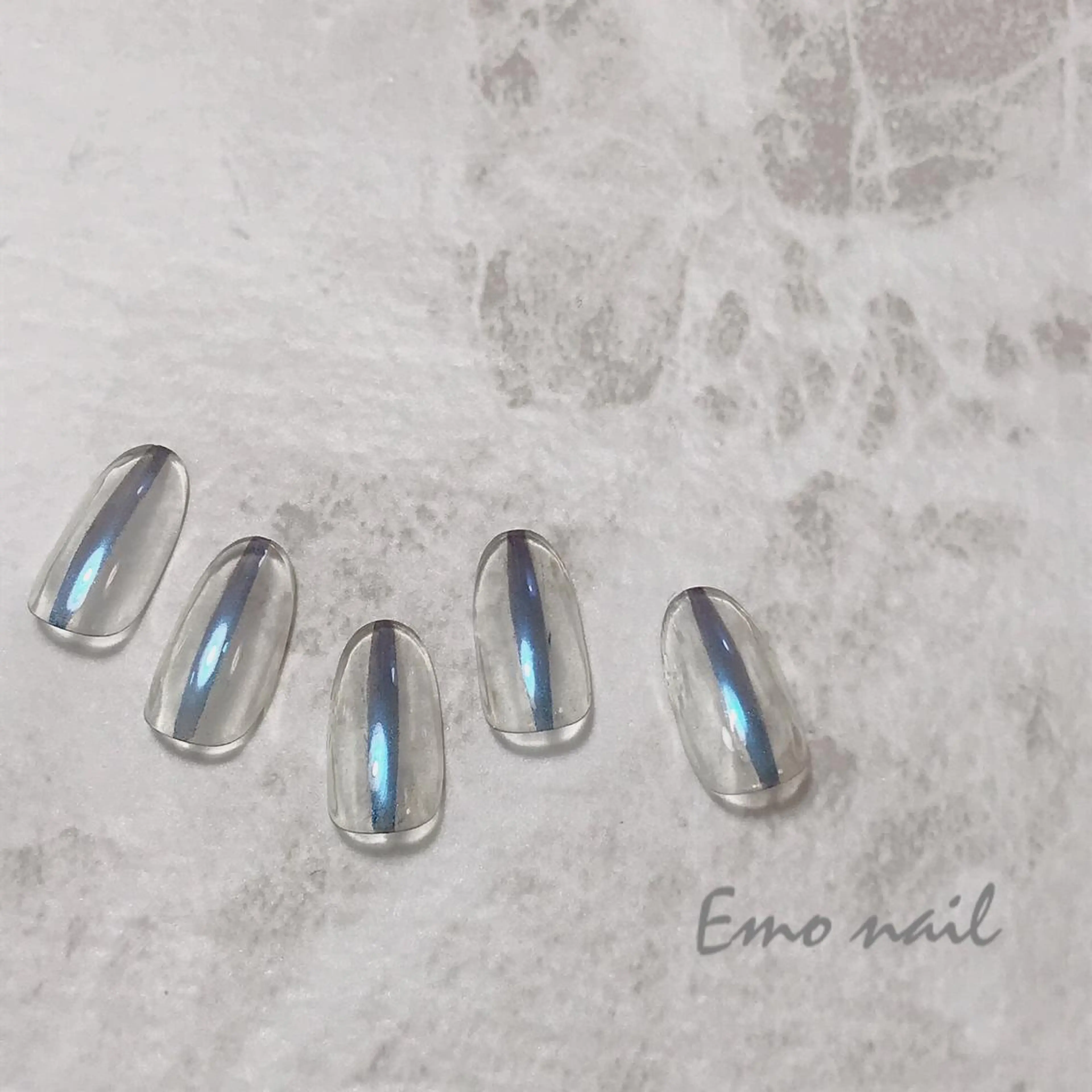 ネイル ブルー クリアネイル ミラーネイル sereha nailのネイルデザイン