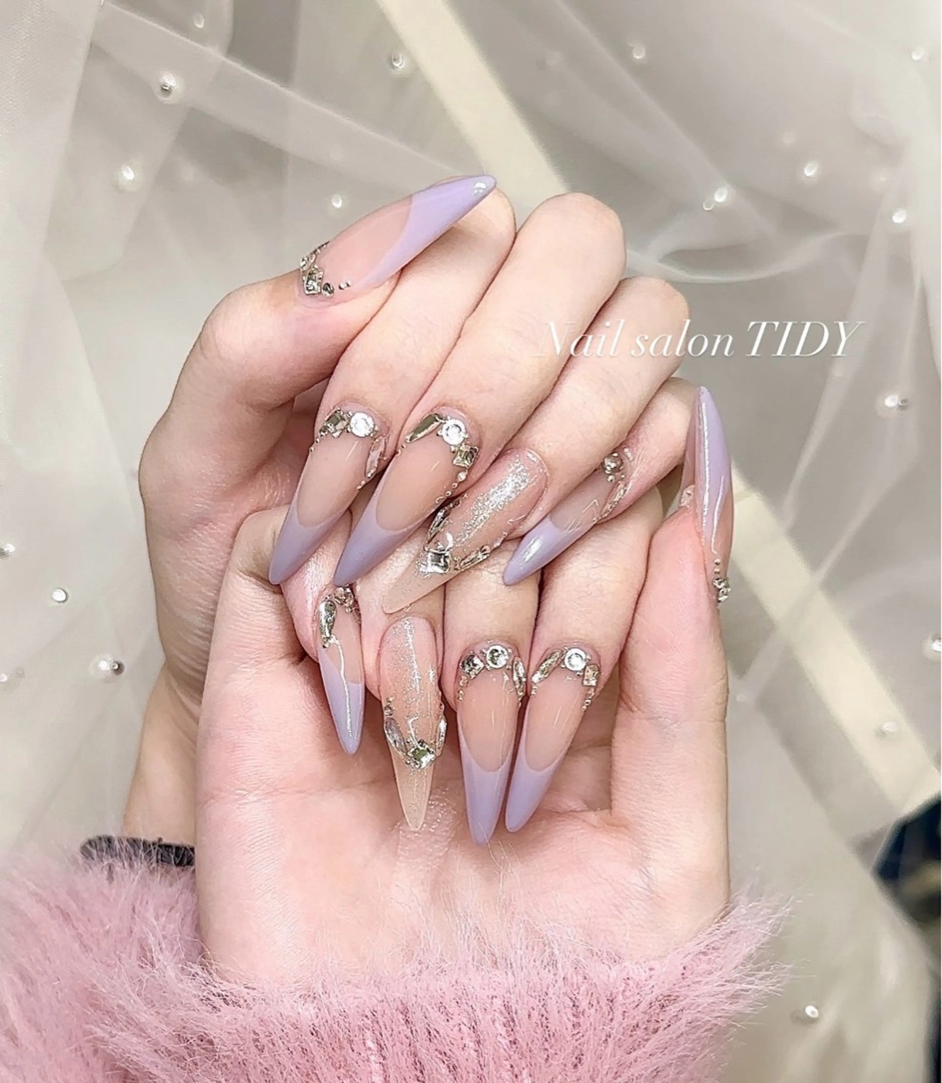 ネイル ジェルネイル キラキラネイル 韓国ネイル 持ち込み パラジェル TIDY M&Mのネイルデザイン