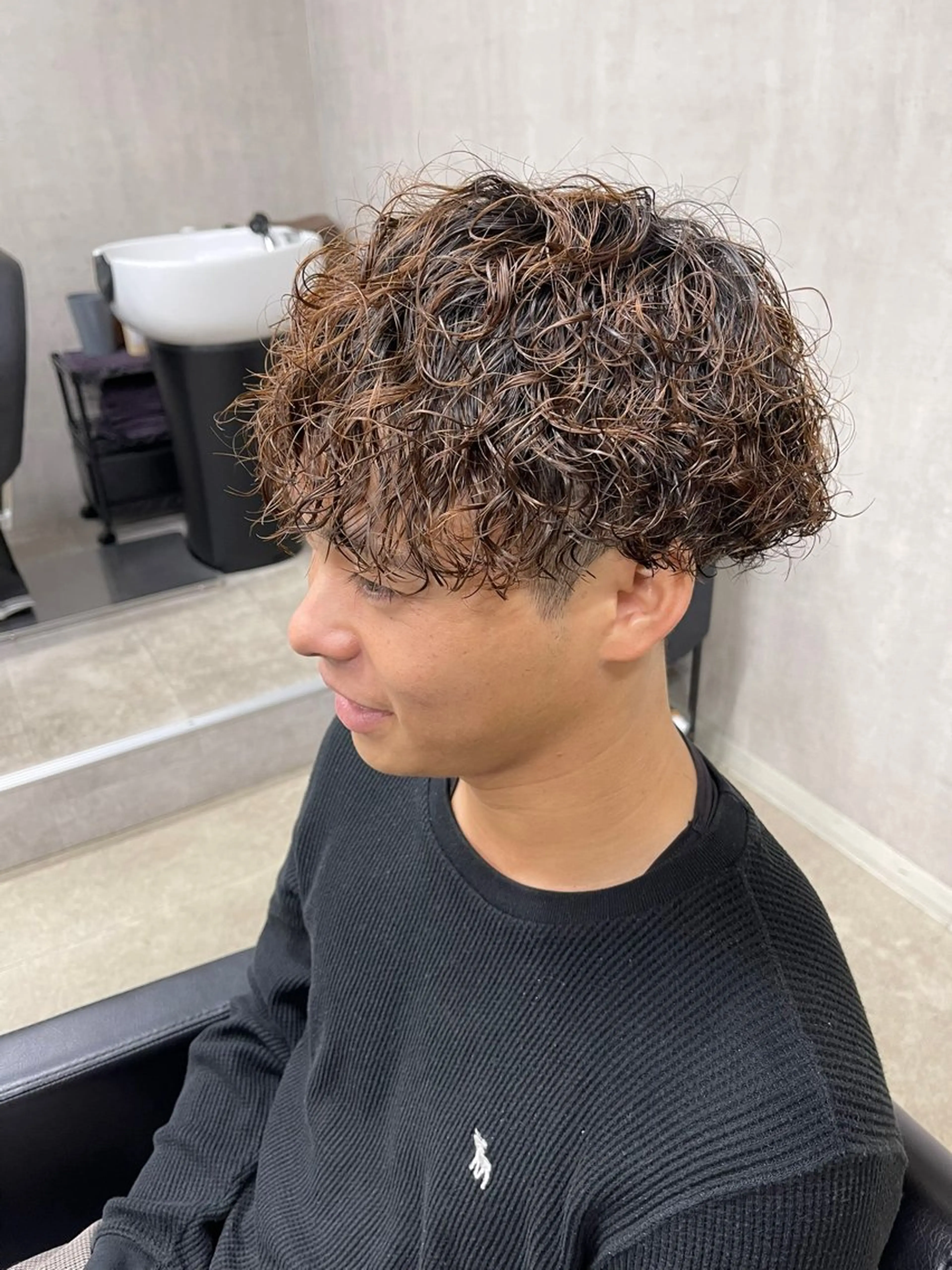 メンズカット+プードルパーマの写真