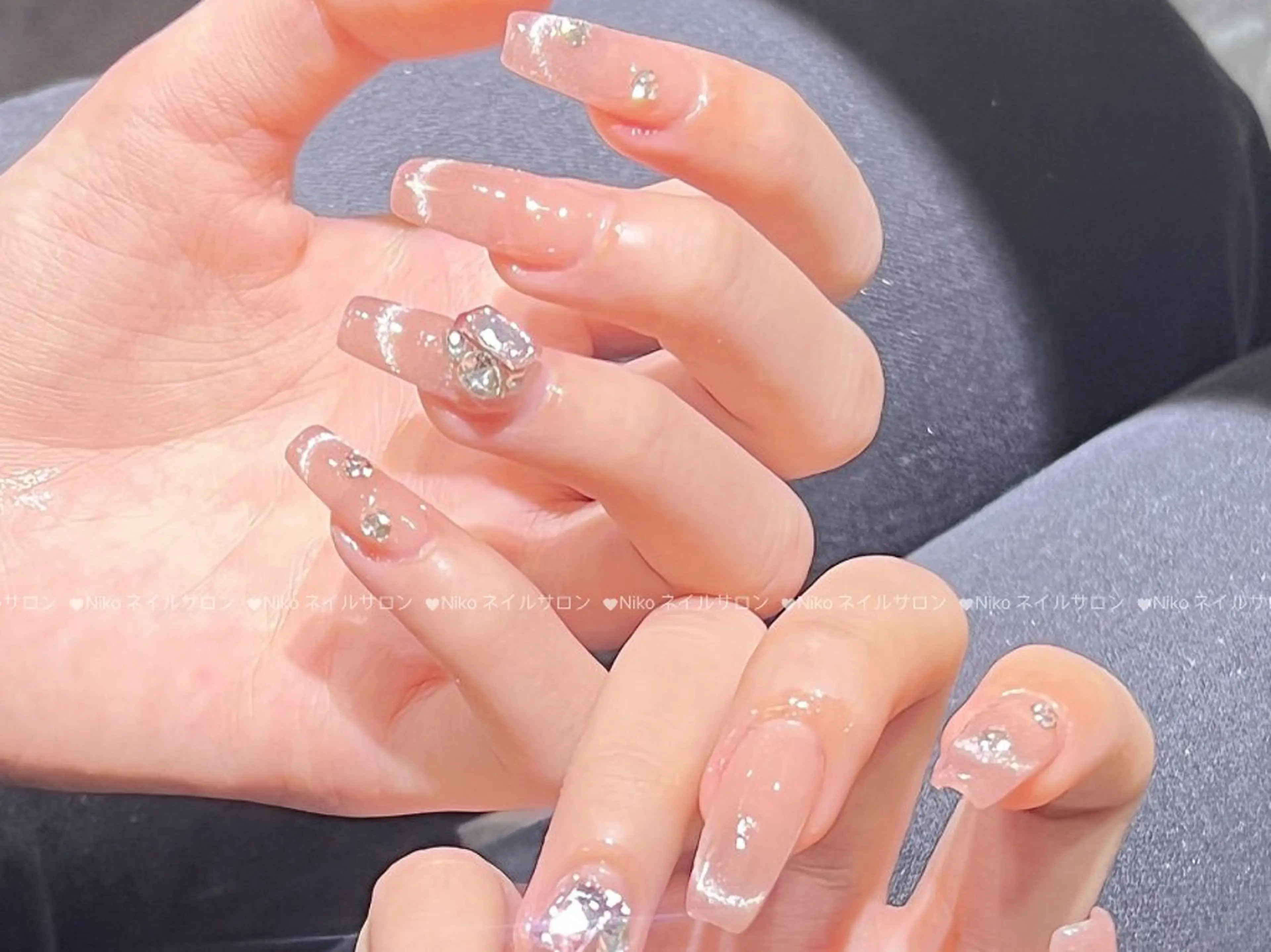 ネイル チークネイル フットネイル フレンチネイル ジェルネイル ガラスフレンチ ハンドネイル Nikosalon rikoのネイルデザイン