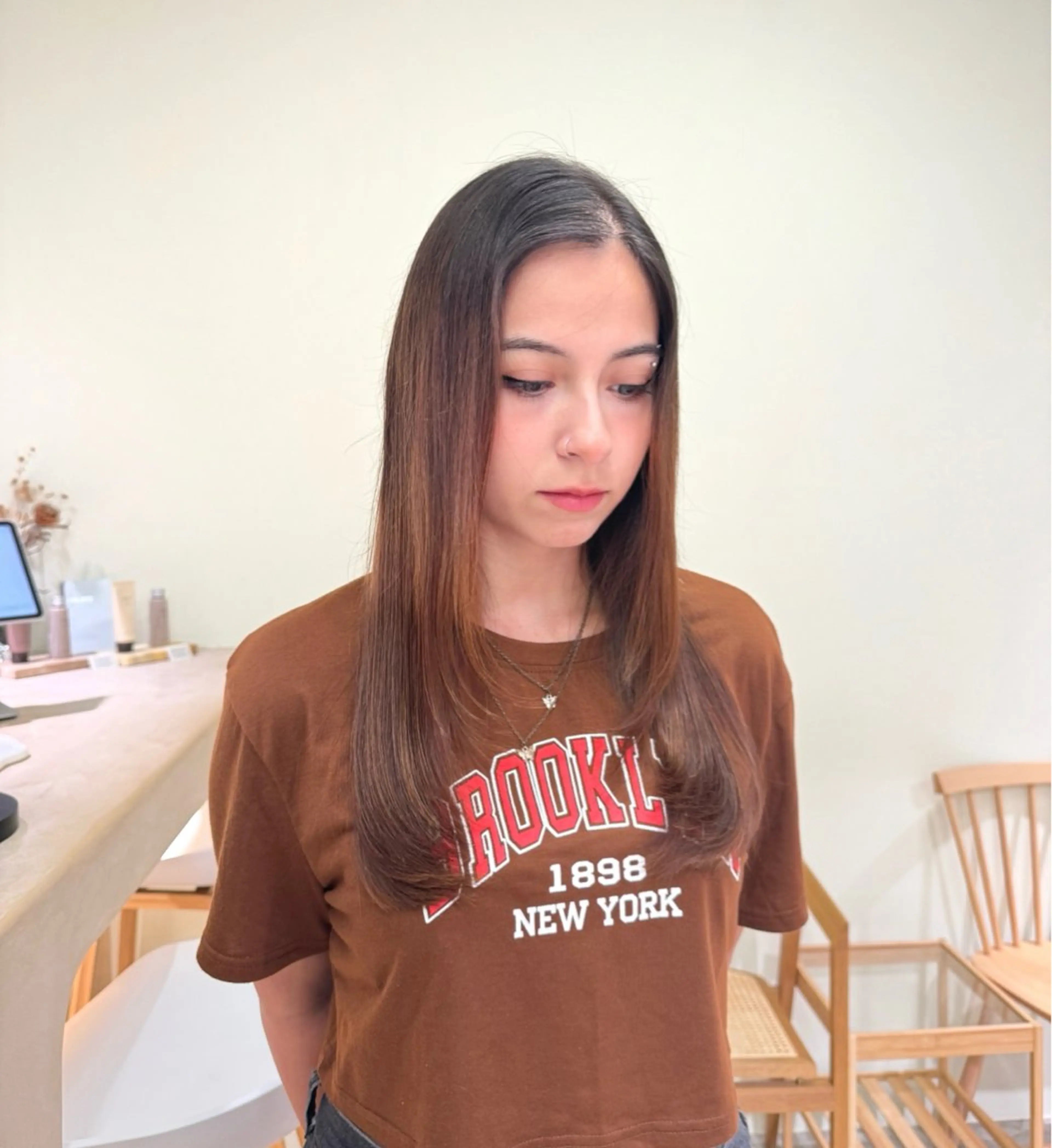 ロング レイヤーカット ロング ulu名古屋栄所属・落合しほ/韓国ヘア/ 髪質改善/縮毛矯正のヘアスタイル