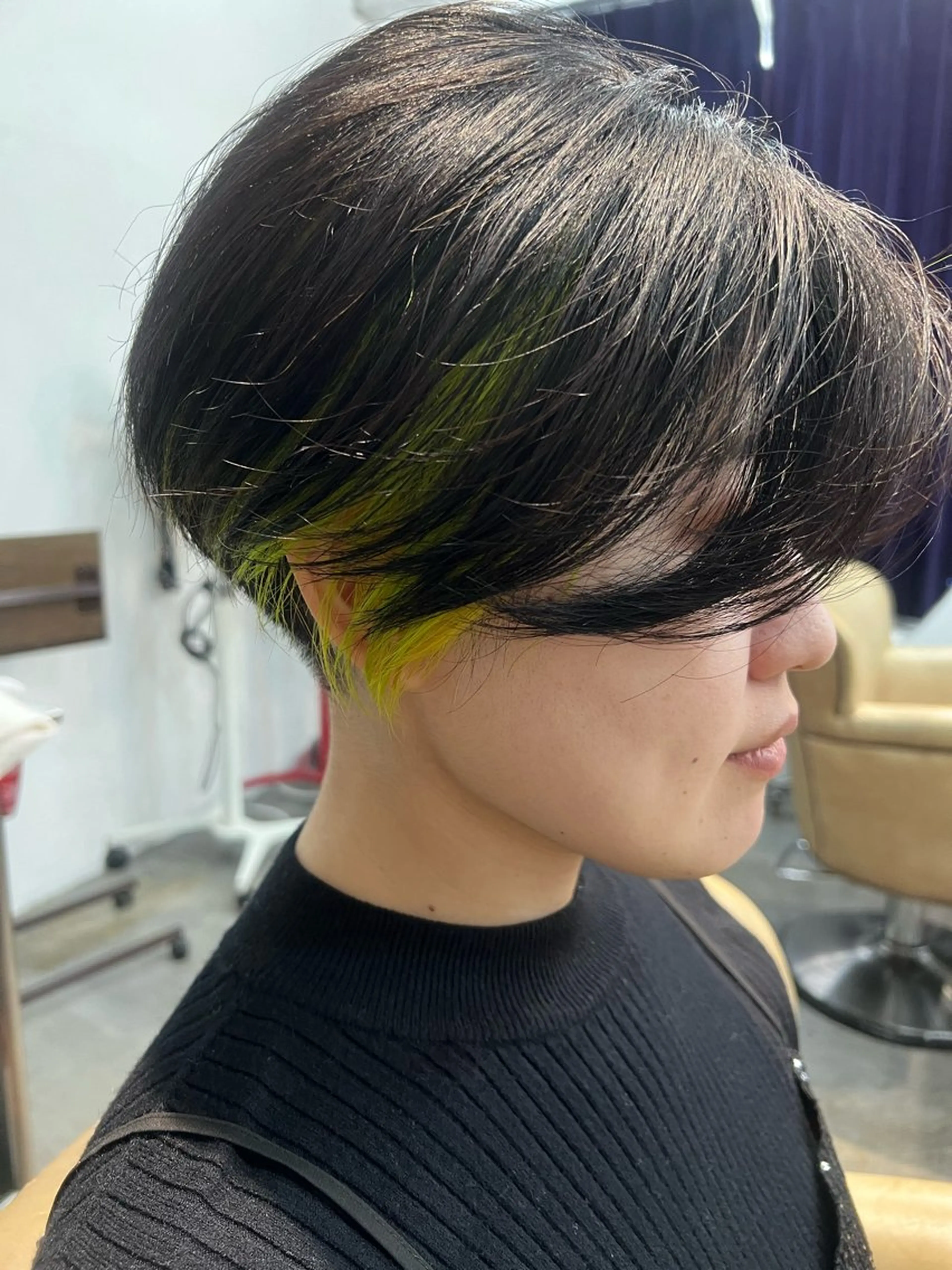 ショート カット ヘアカラー トリートメント 紙屋町ショート /ボブ　パーマ河内蓮のヘアスタイル