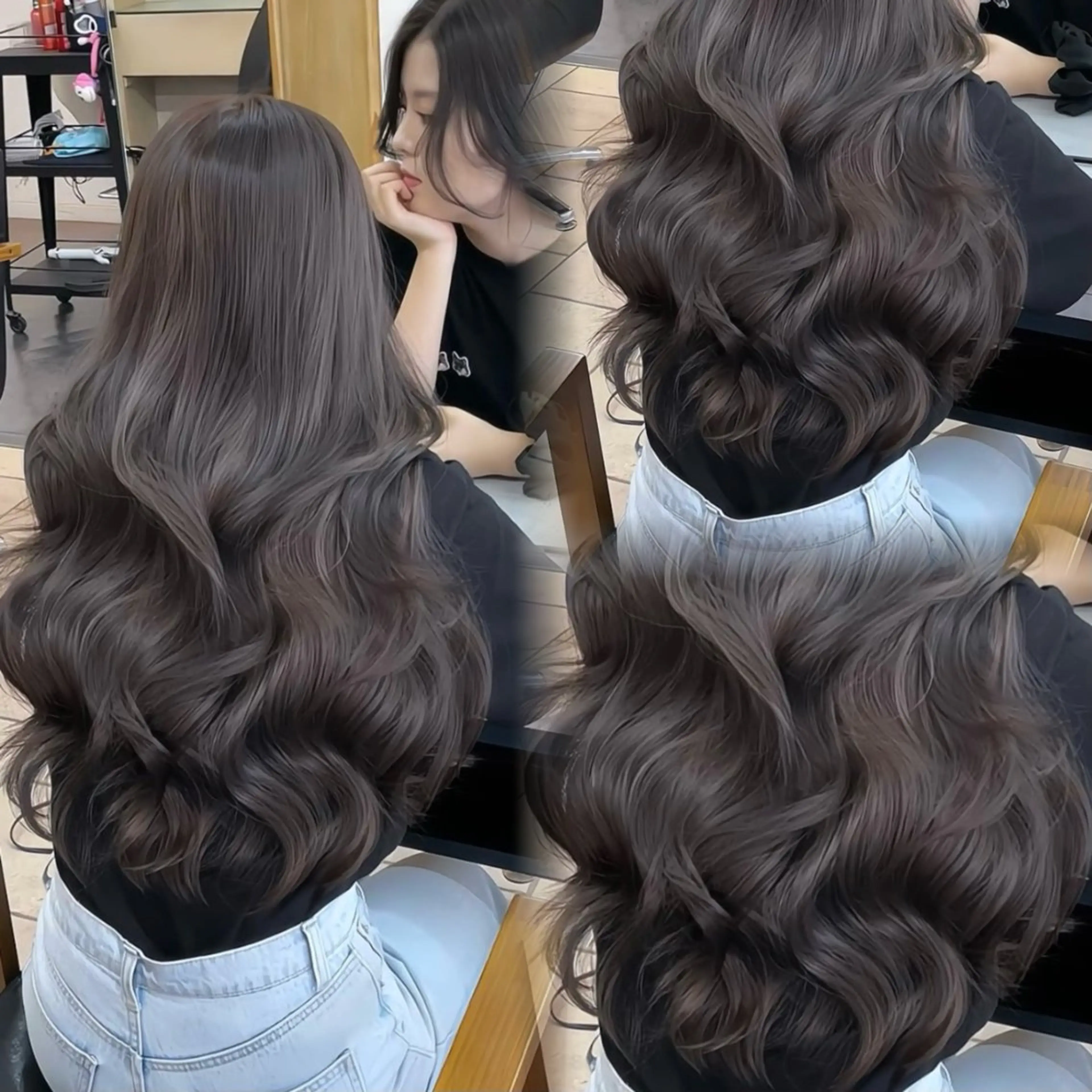 ロング カット ヘアカラー トリートメント 韓国ヘア🤍🇰🇷 ‪🫶🏻吉満のヘアスタイル