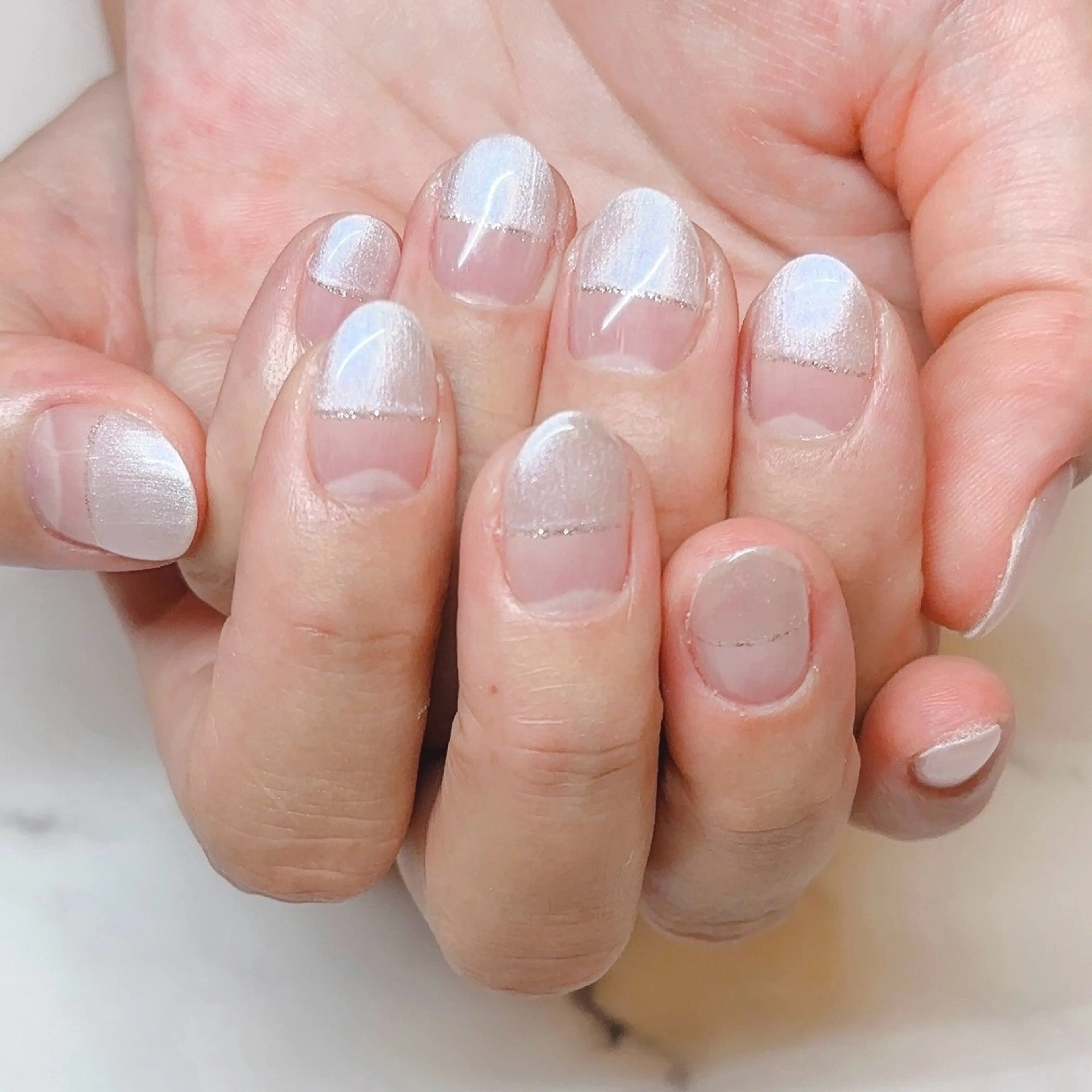 ネイル フレンチネイル ラメ(グリッター) Cravo miyuのネイルデザイン