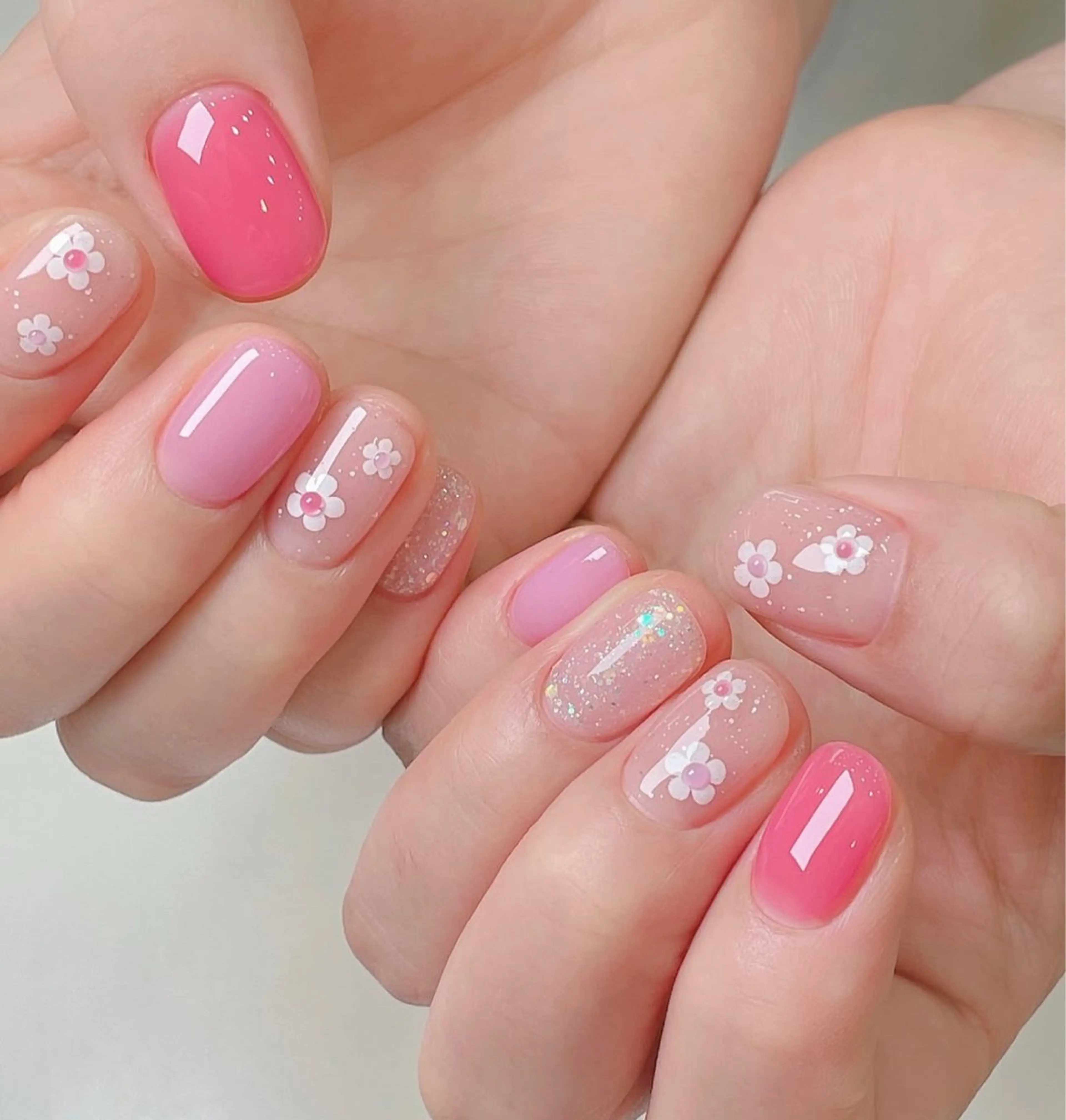 ネイル ハンドネイル 🎀PG🩵 ネイルサロンのネイルデザイン