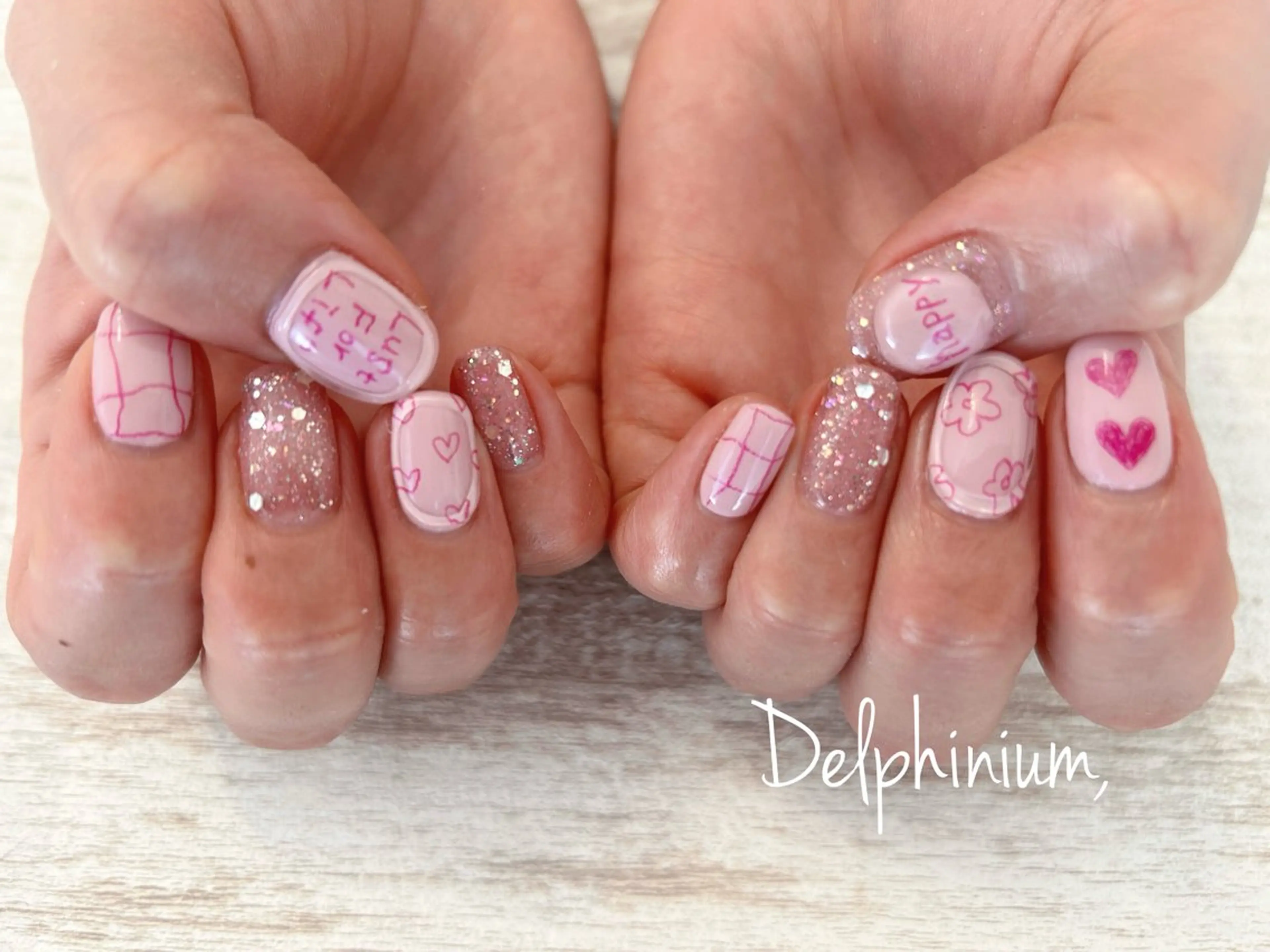 ネイル アートネイル ジェルネイル ミラーネイル 持ち込み パラジェル ハンドネイル 岡本 友恵のネイルデザイン