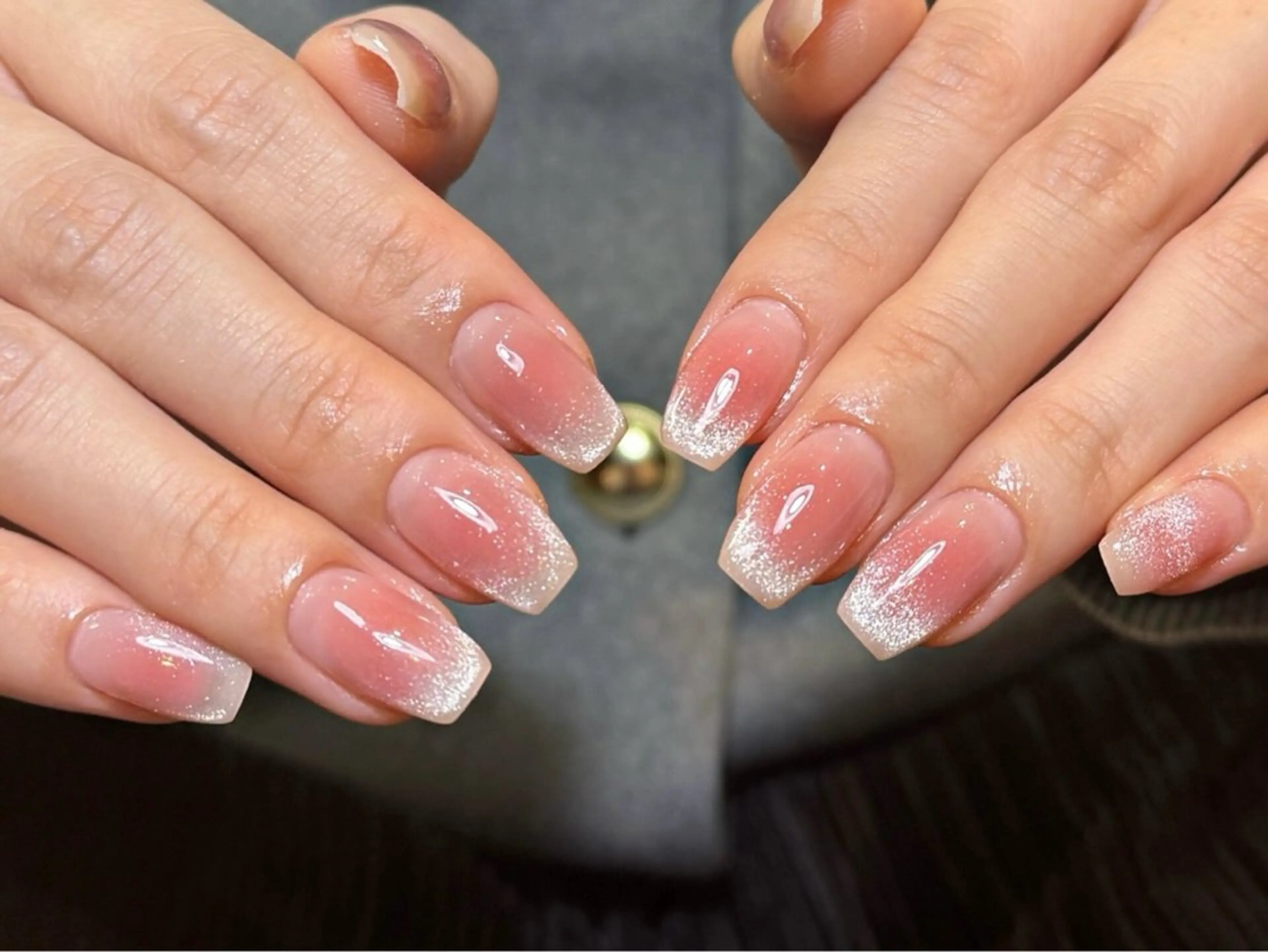 ネイル オーロラネイル チークネイル 長さ出し フットネイル フレンチネイル ハンドネイル J&C Nail Salon吉祥寺所属・YU KIのネイルデザイン