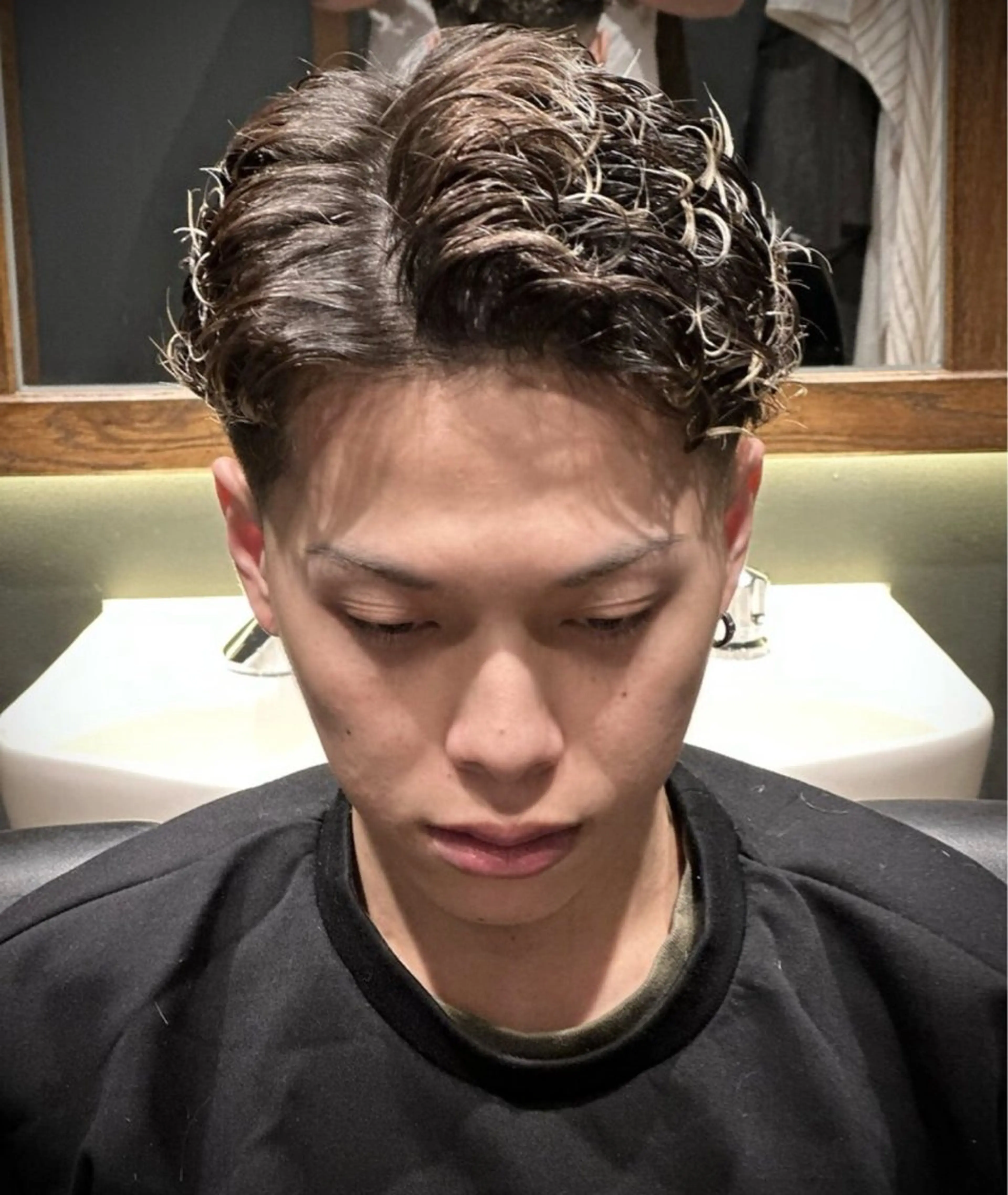ミディアム パーマ メンズ 大村 颯のヘアスタイル