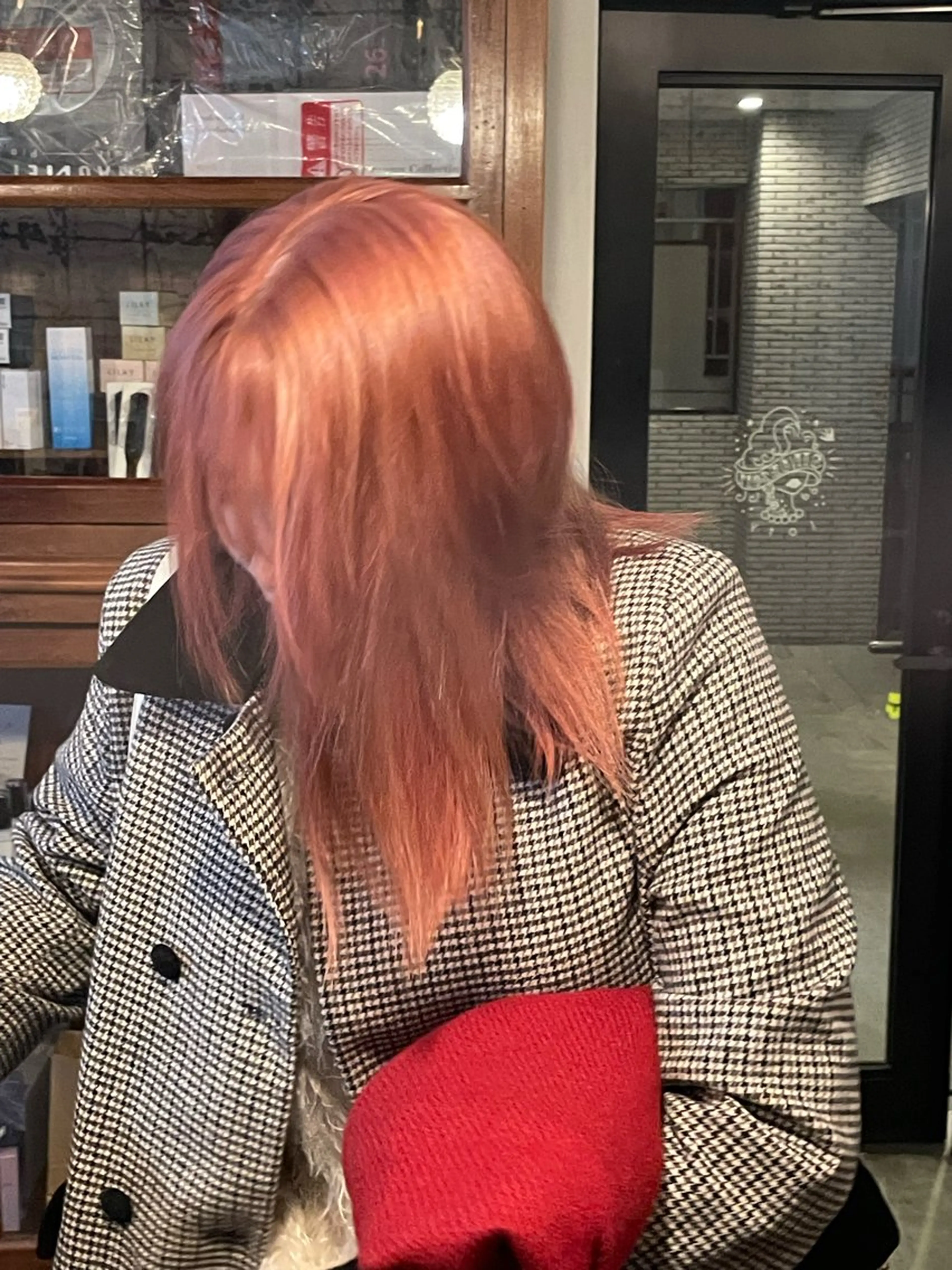 カラー ベージュカラー ピンクカラー ピンクベージュ loty hair design所属・Juri メンズカットパーマのヘアスタイル