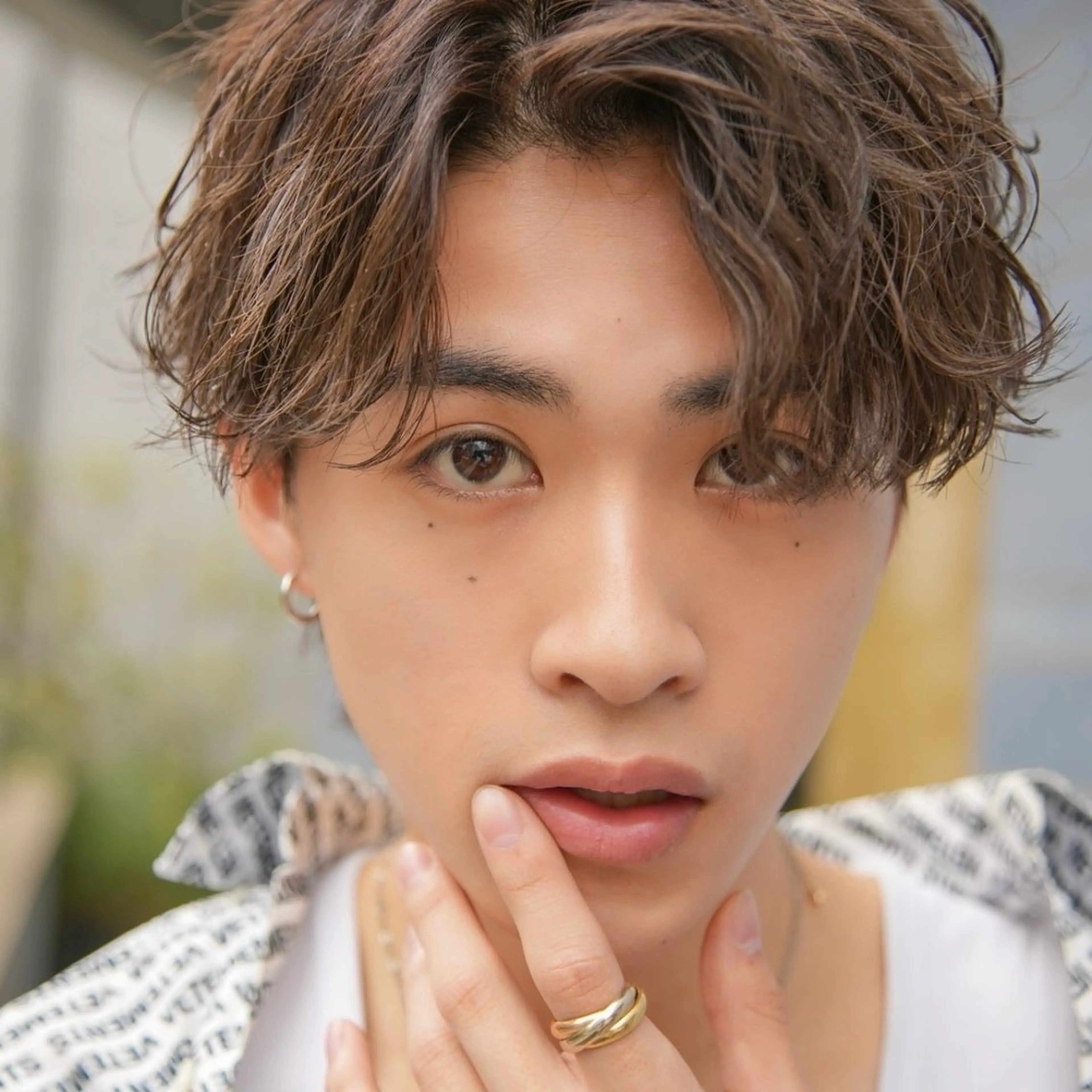 ミディアム カラー パーマ メンズ カット ヘアカラー トリートメント シースルーマッシュ/ メンズ/KYOHEIのヘアスタイル