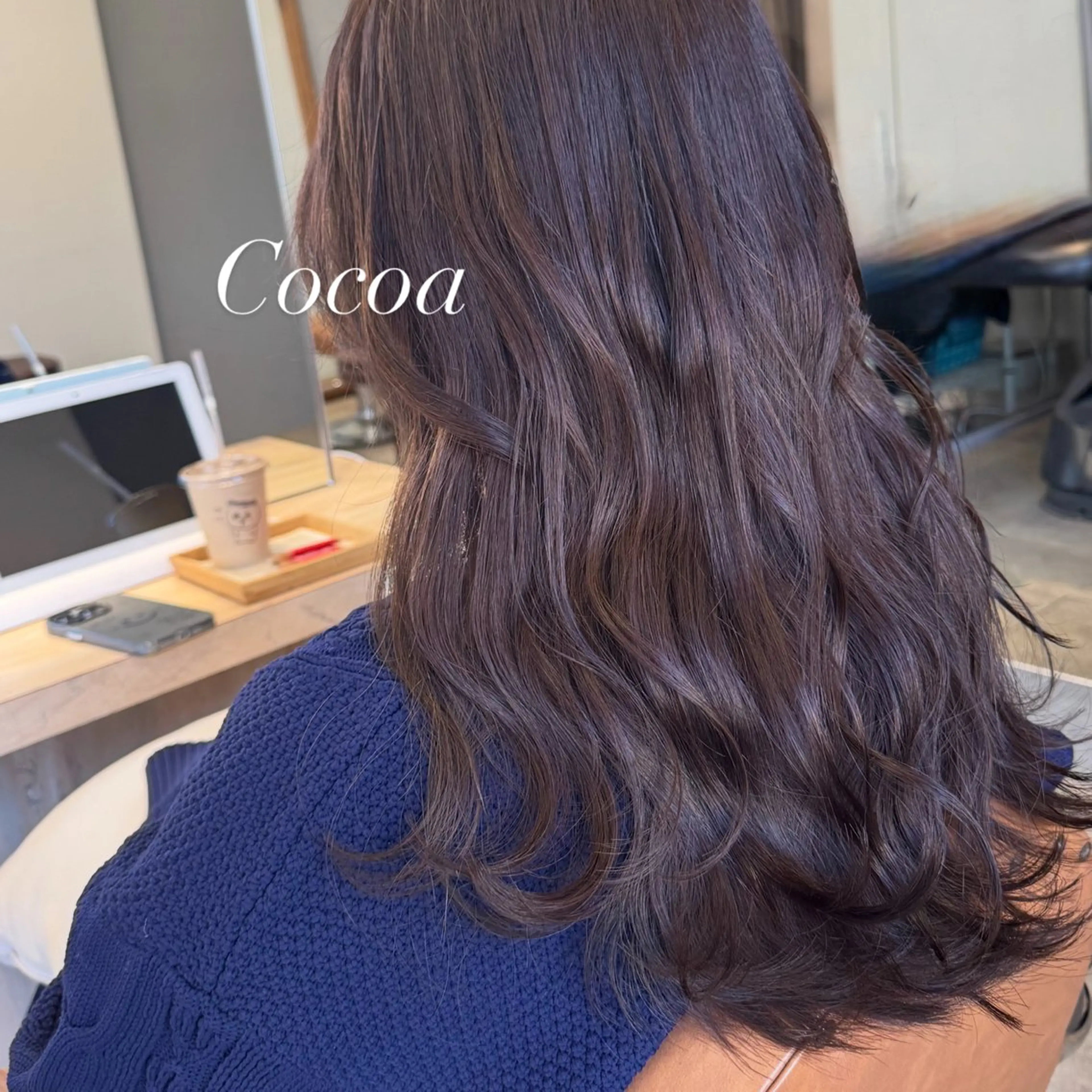 ロング カラー ブラウンカラー 透明感カラー ココアブラウン カット ヘアカラー トリートメント オスズ 🎀´-のヘアスタイル