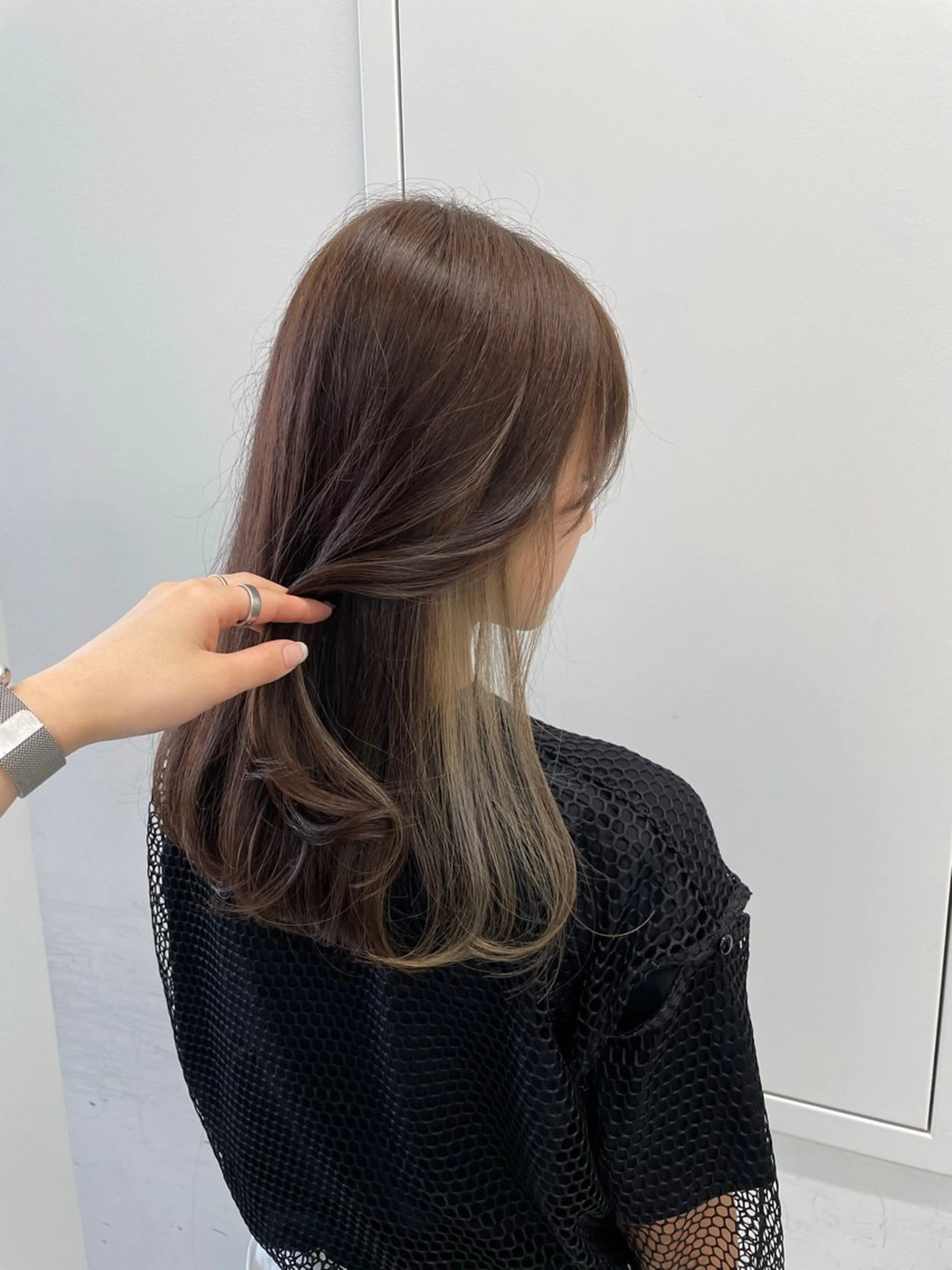 ロング カラー バレイヤージュ ブリーチ ケアブリーチ ダブルカラー ハイライトカラー Rikuto/原宿 /グラデーションのヘアスタイル