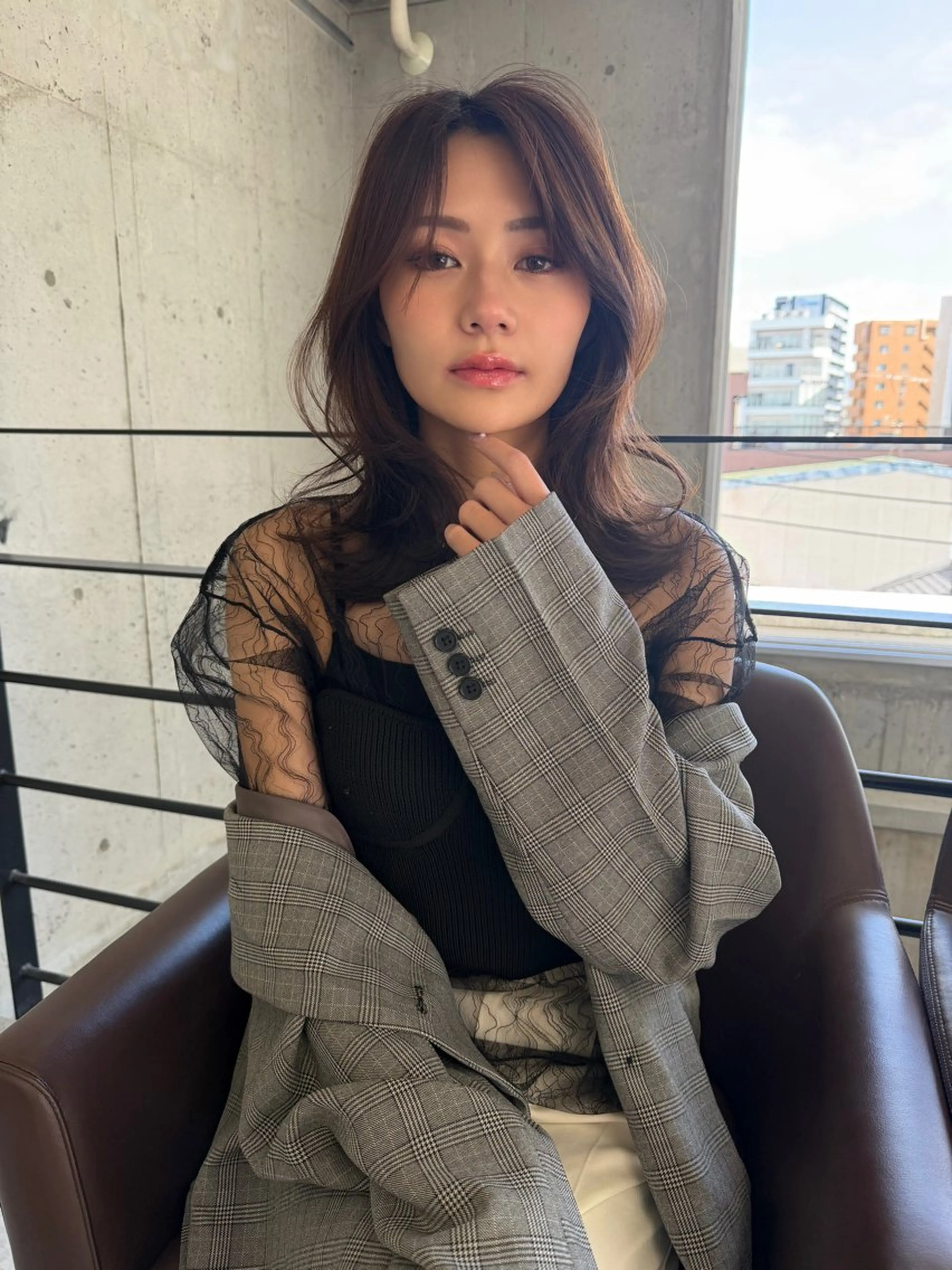 ミディアム カット ヘアカラー 廣瀬双葉 トップスタイリストのヘアスタイル