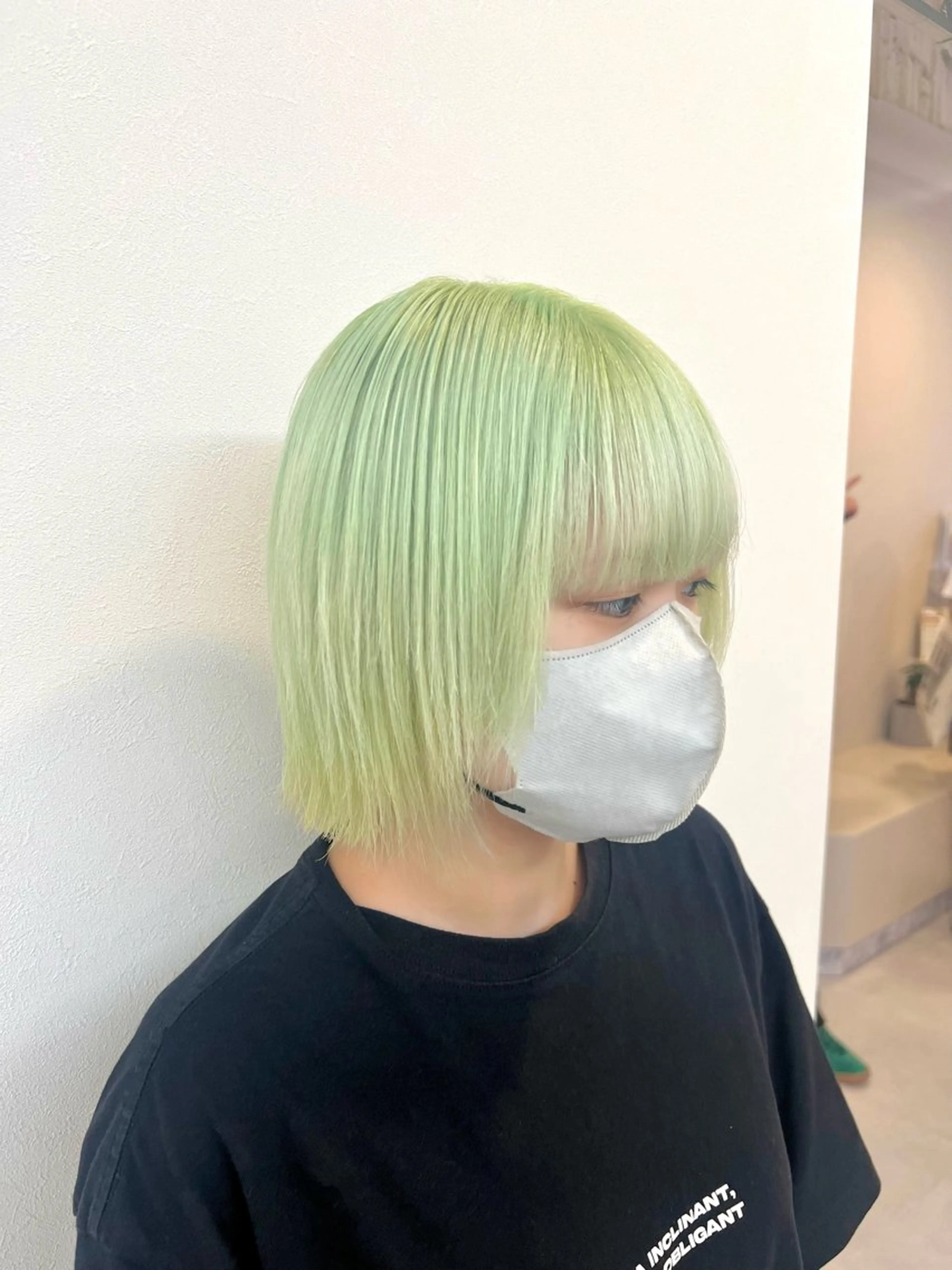 ミディアム カラー ブリーチ ミント ミントグリーン ヘアカラー ブリーチカラー🦋‪ 田中さくらのヘアスタイル