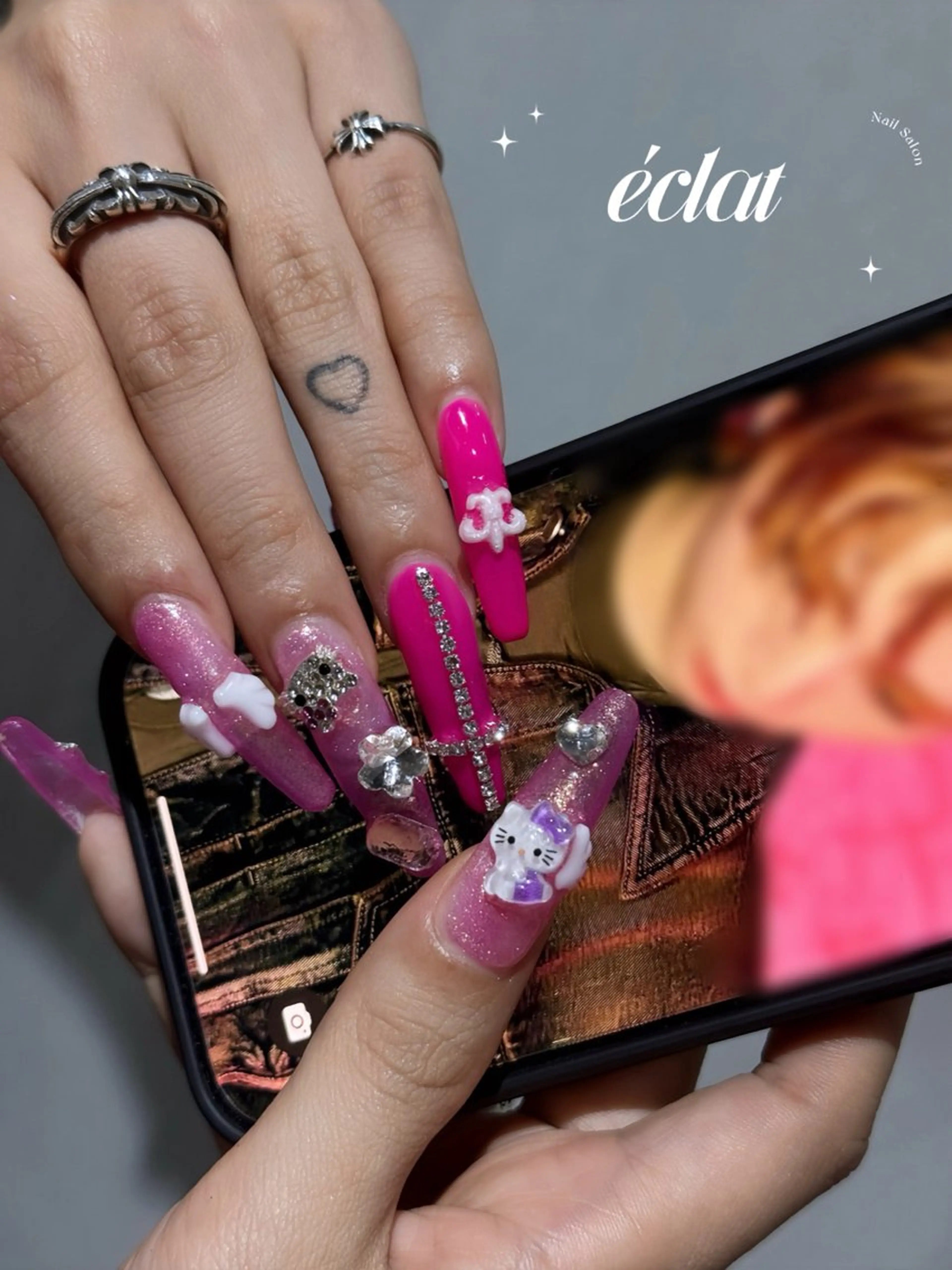 【オフあり】ロングメニュー♢﻿チップ長さだし10本★パーツ付け放題の写真