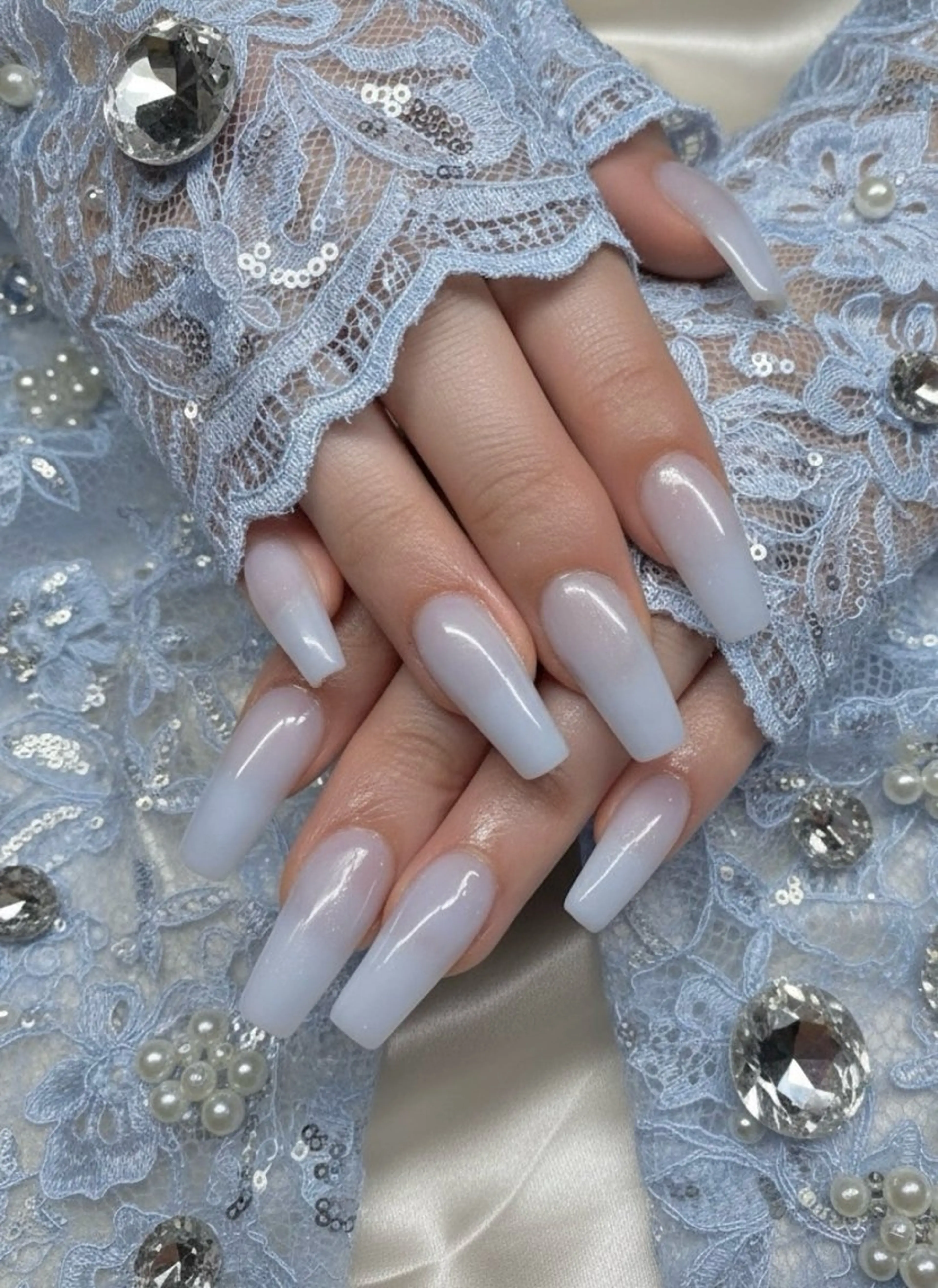 ネイル ブルー ハンドネイル TUNEHA堂 矢場町栄5丁目のネイルデザイン