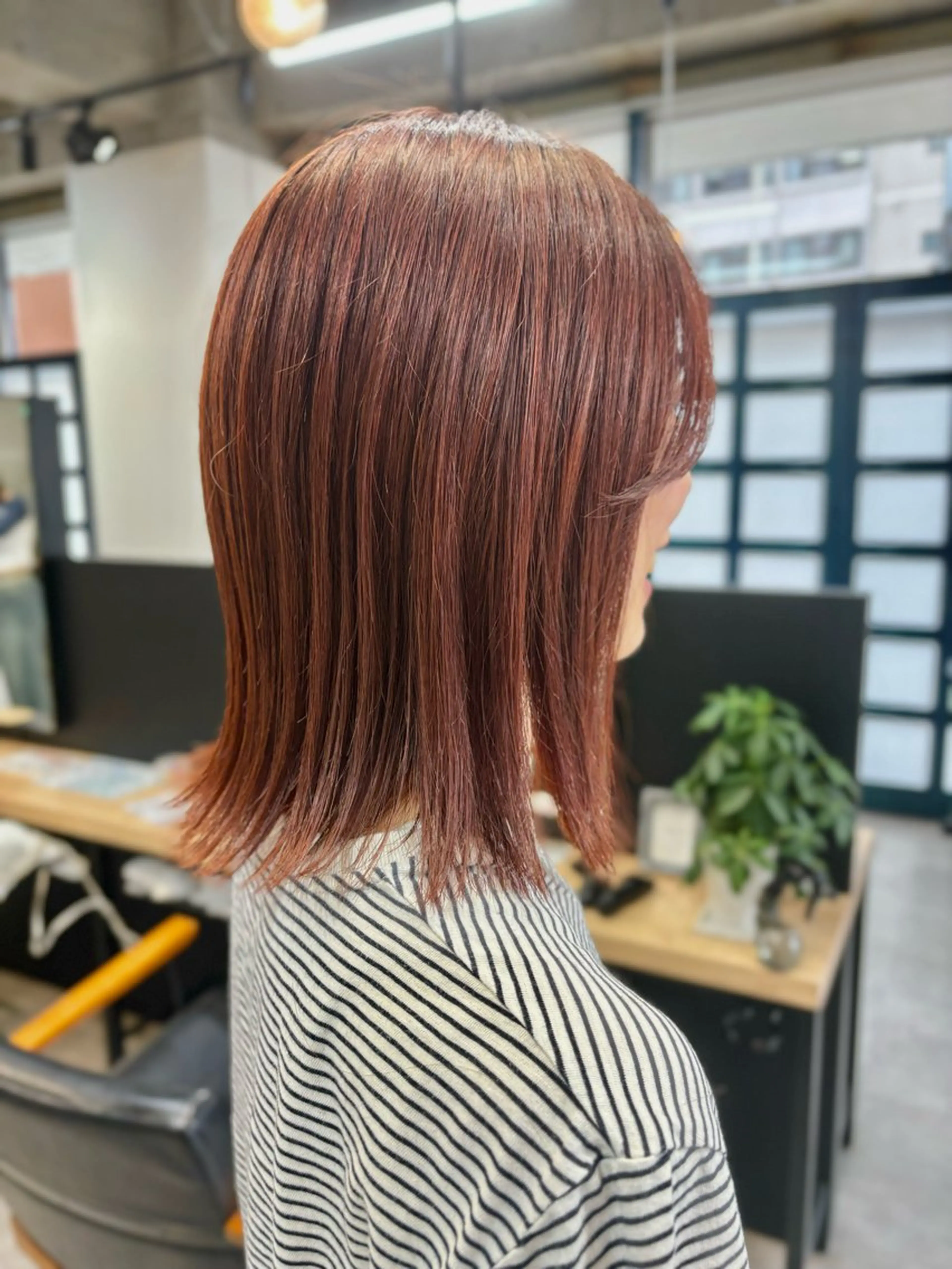 ミディアム オレンジブラウン ヘアカラー giinii横浜所属・giinii/ SAORI🐚🫧のヘアスタイル