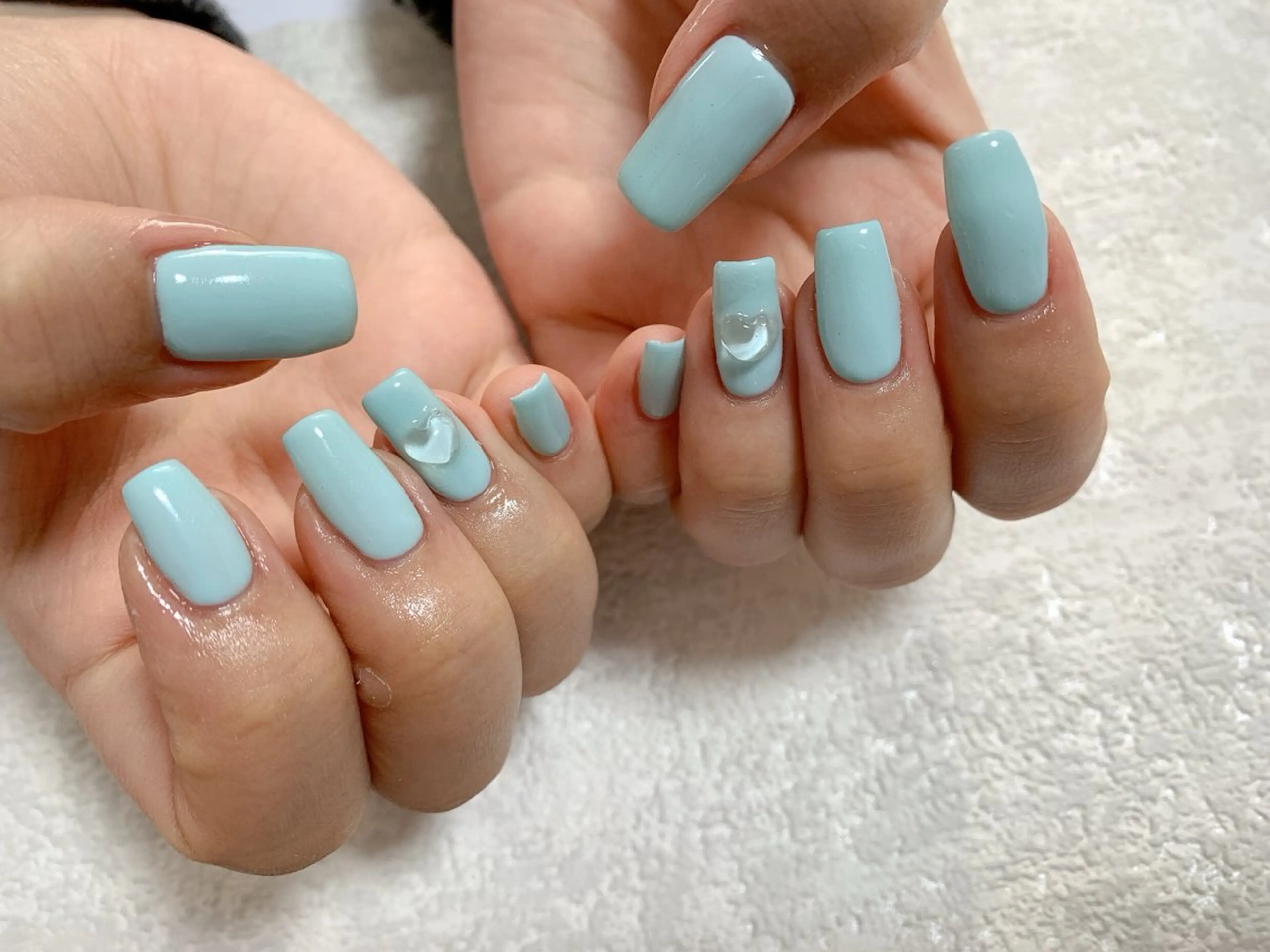 ネイル ブルー ジェルネイル 韓国ネイル メンズネイル ワンカラーネイル kiki nail たまプラーザのネイルデザイン