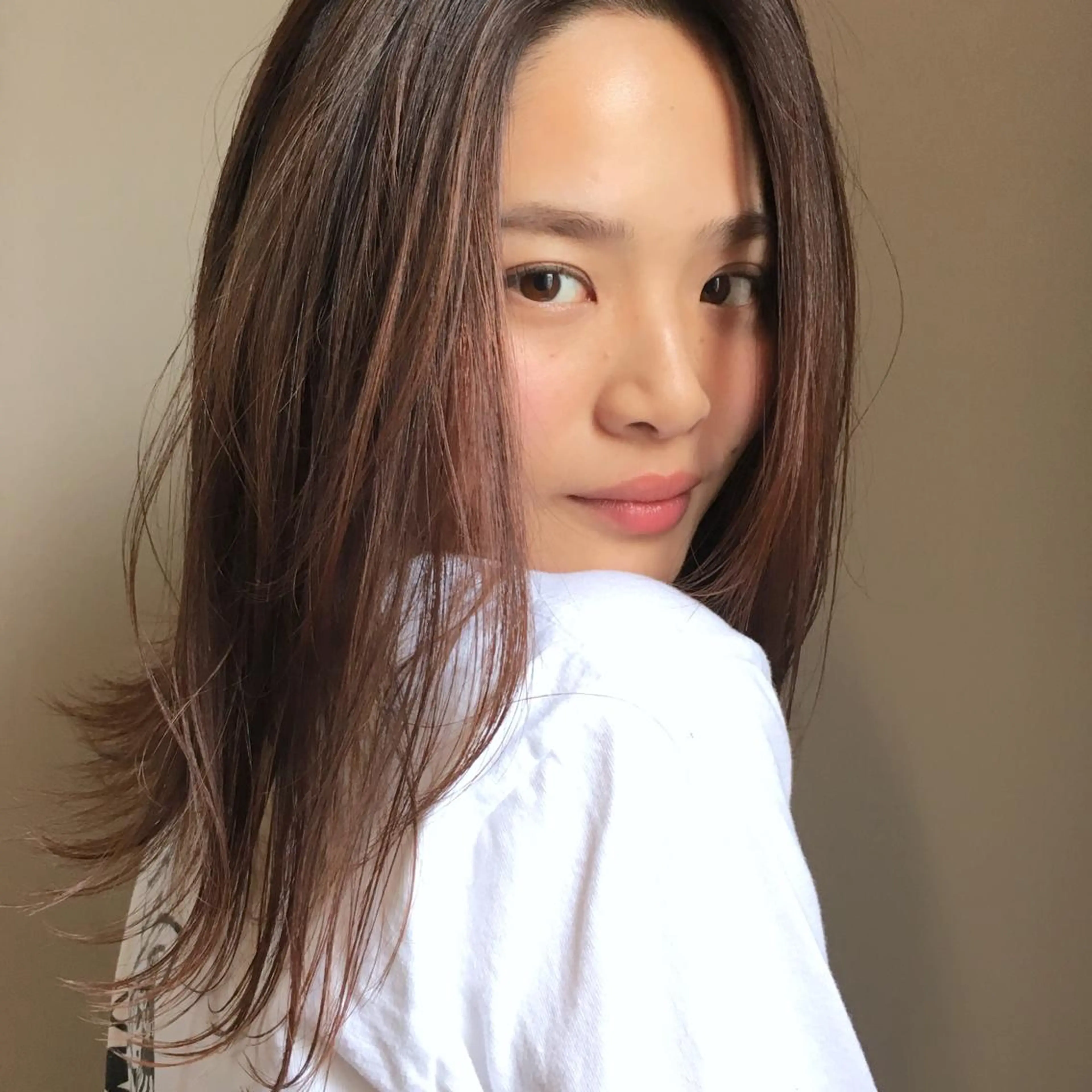 セミロング カラー アディクシーカラー ダブルカラー 上川 美幸のヘアスタイル