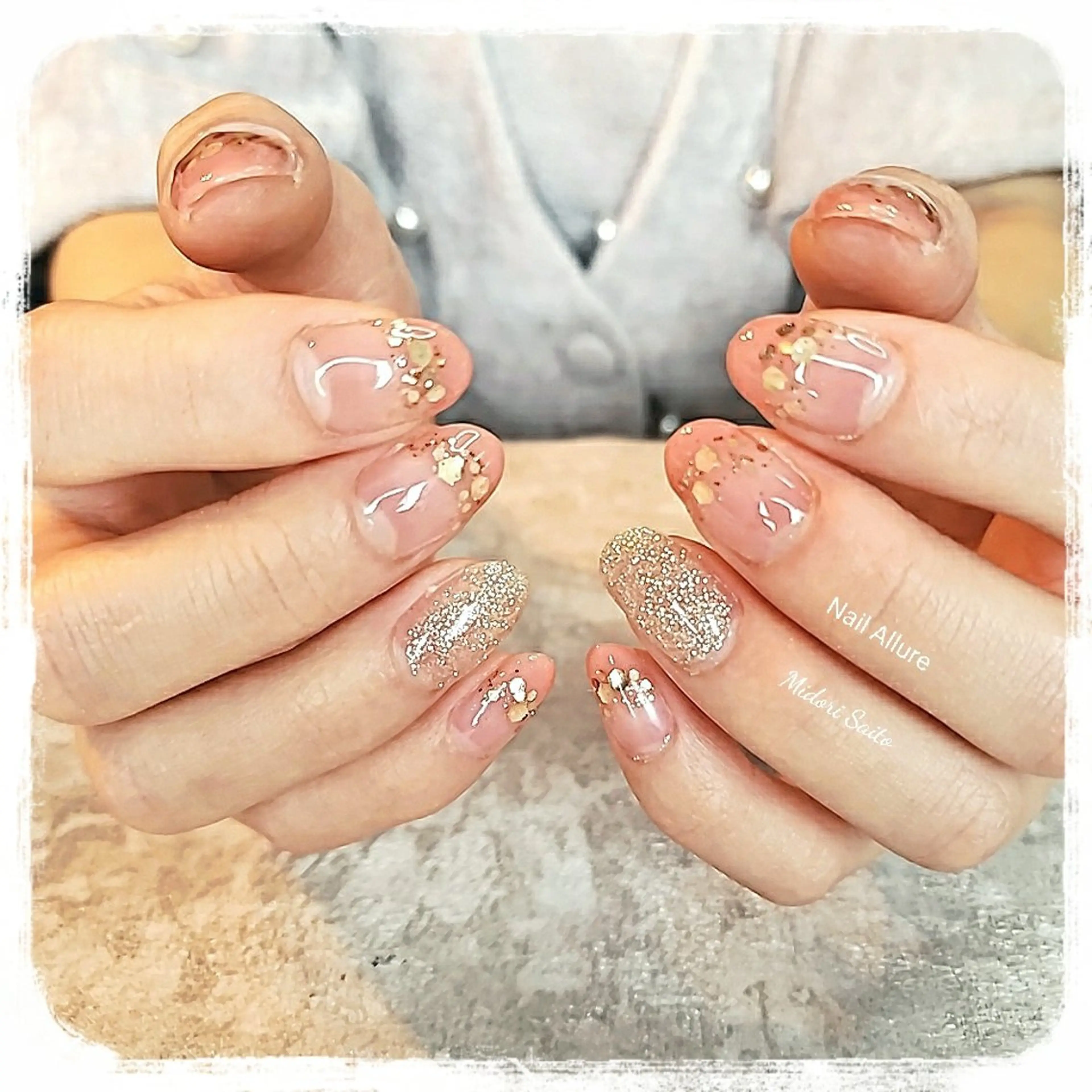 ネイル ジェルネイル グリーン ショートネイル シンプルネイル Nail Allure(ネイル アルーア)所属・Nail Allureのネイルデザイン