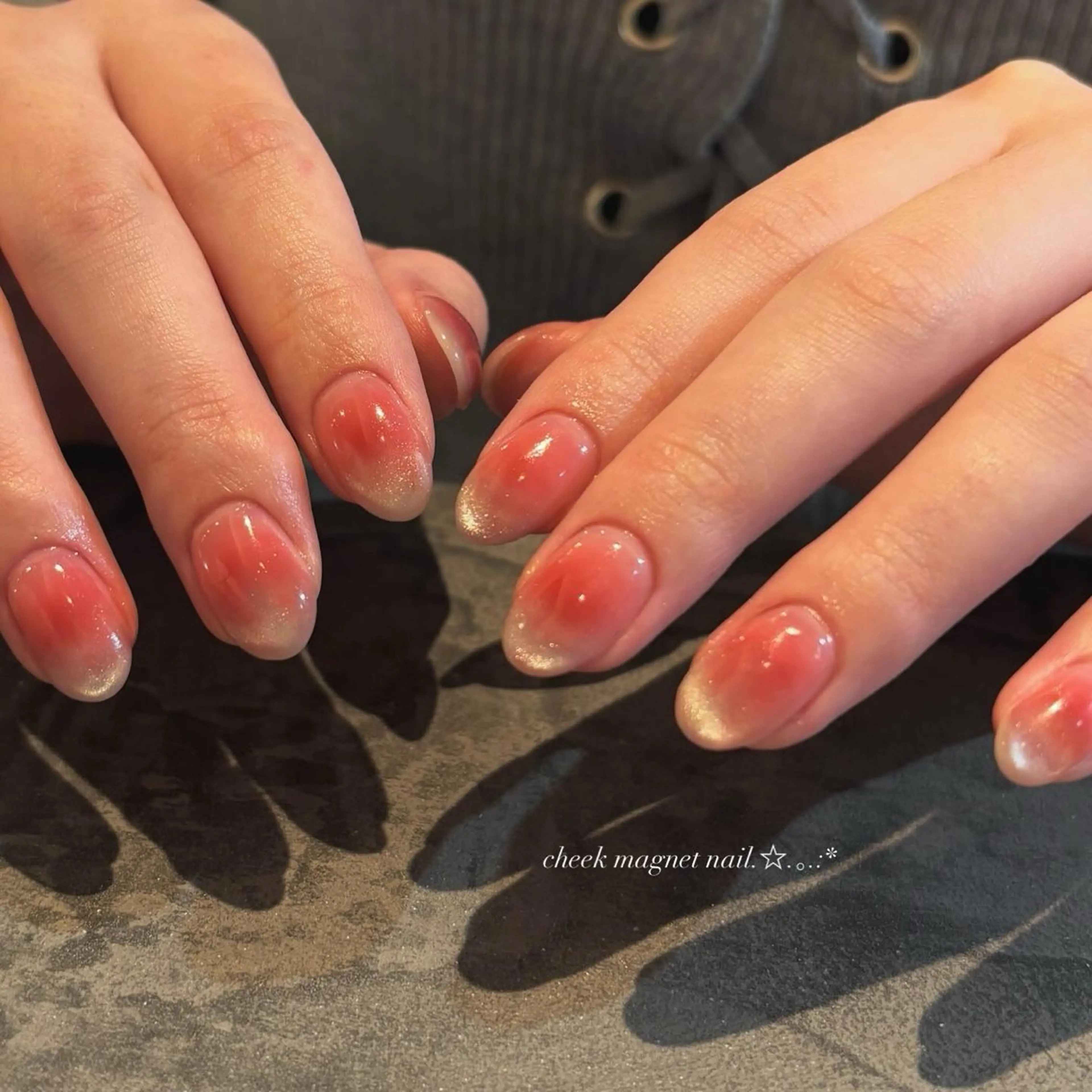 ネイル チークネイル フレンチネイル キラキラネイル Blabo鹿児島中央 senaのネイルデザイン