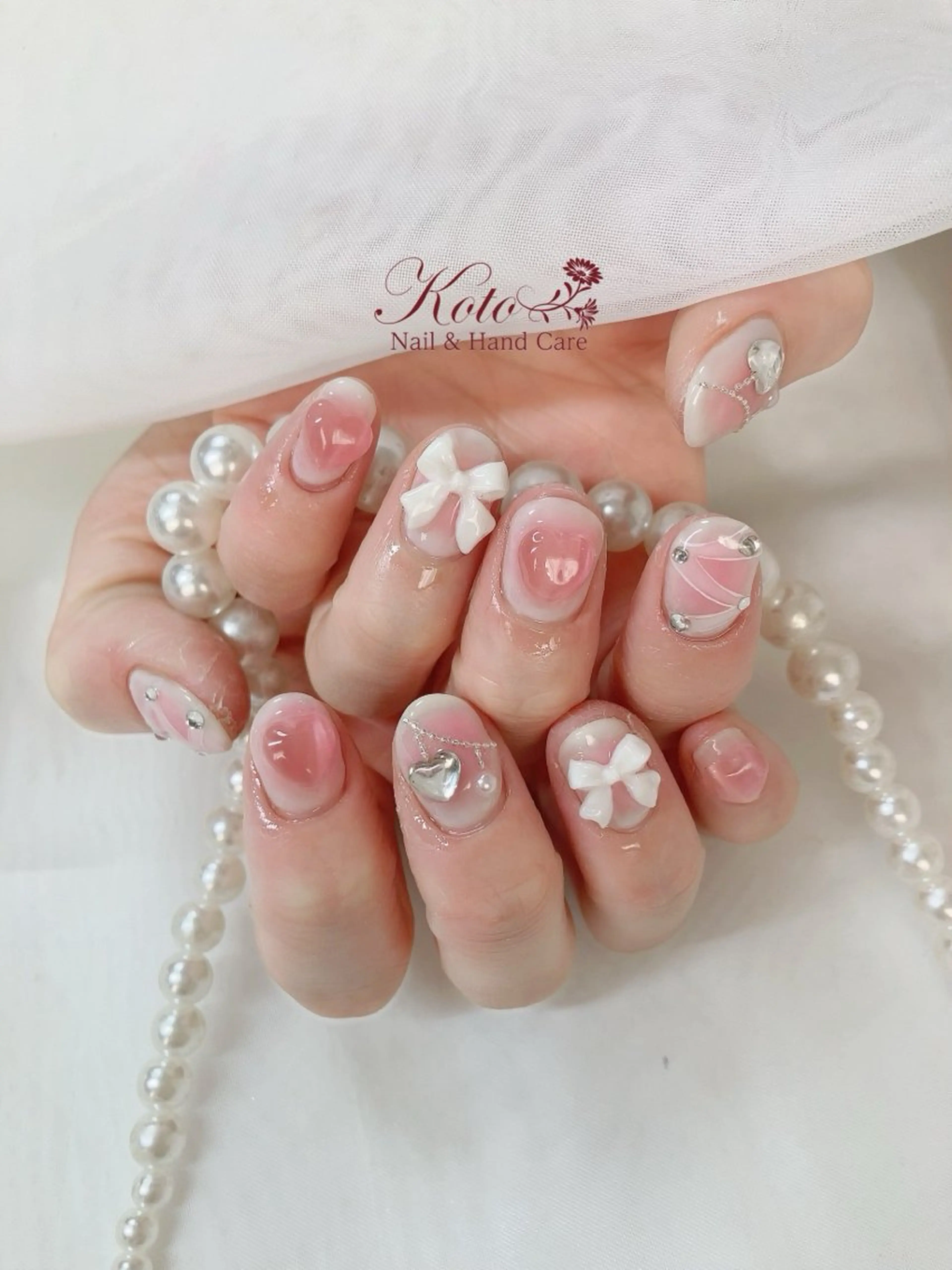 ネイル チークネイル 長さ出し ジェルネイル 持ち込み ニュアンスネイル ハンドネイル Nail Salon KOTOのネイルデザイン