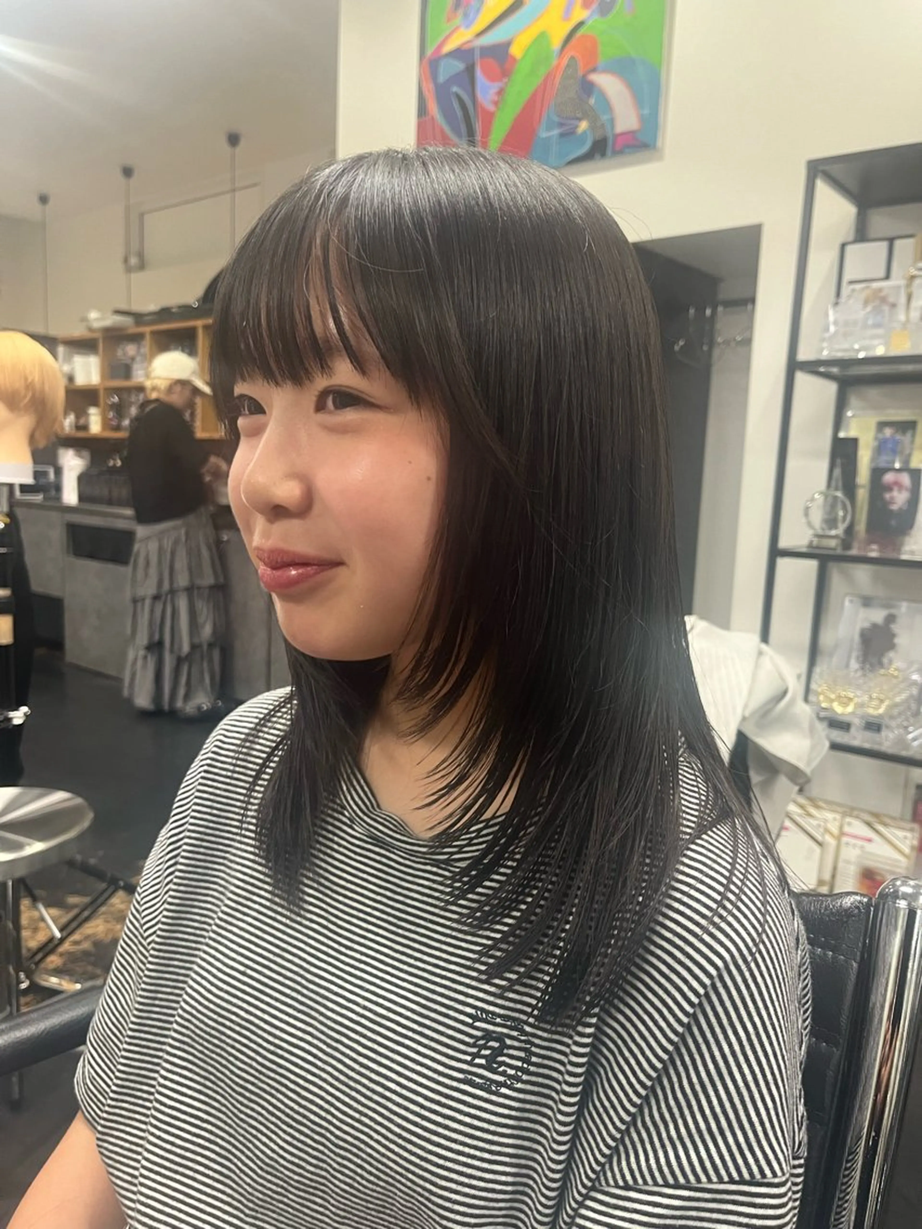 セミロング レイヤーカット パーマ/縮毛矯正 揚村武斗のヘアスタイル