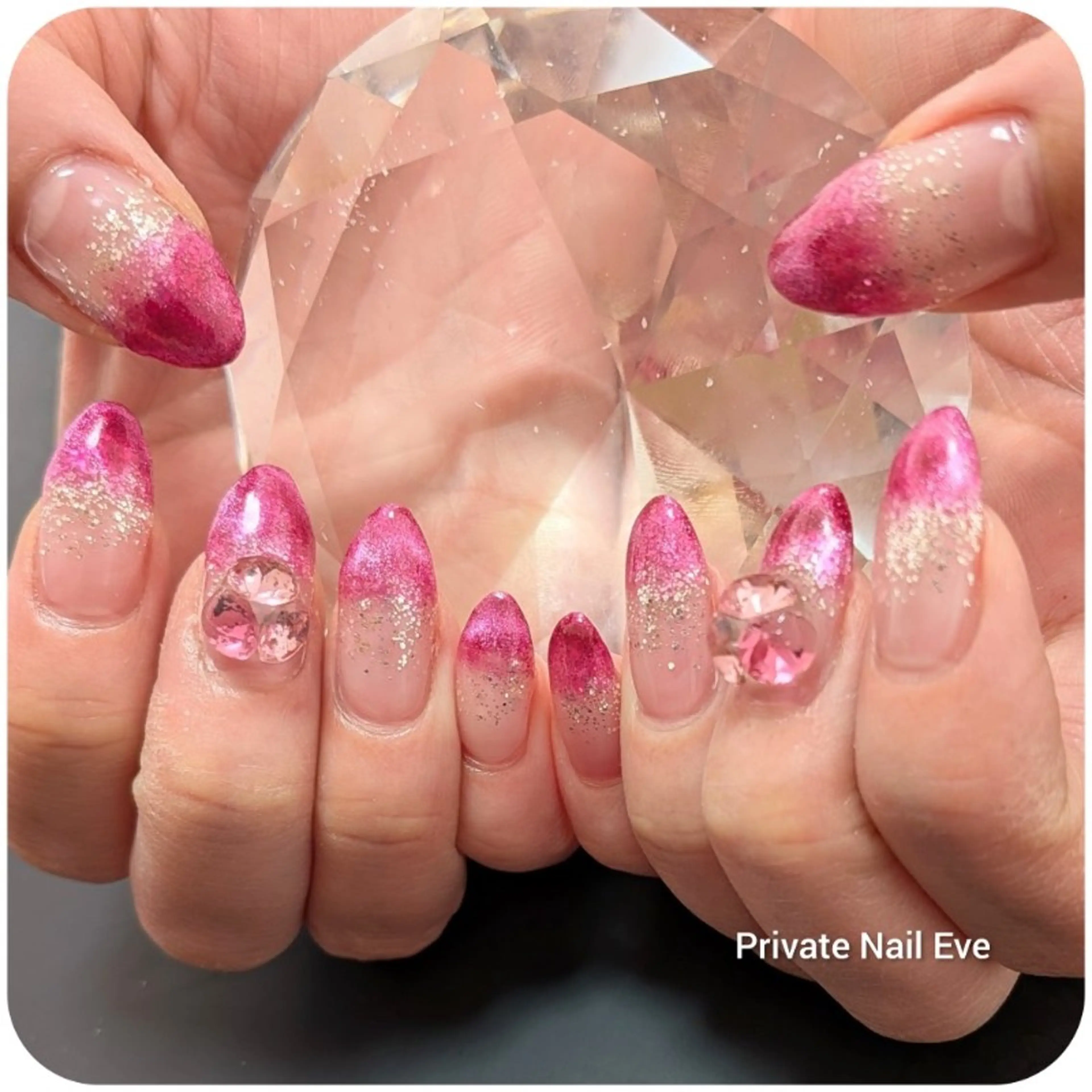 ネイル グラデーション ミラーネイル 持ち込み ハンドネイル ネイル junkoのネイルデザイン