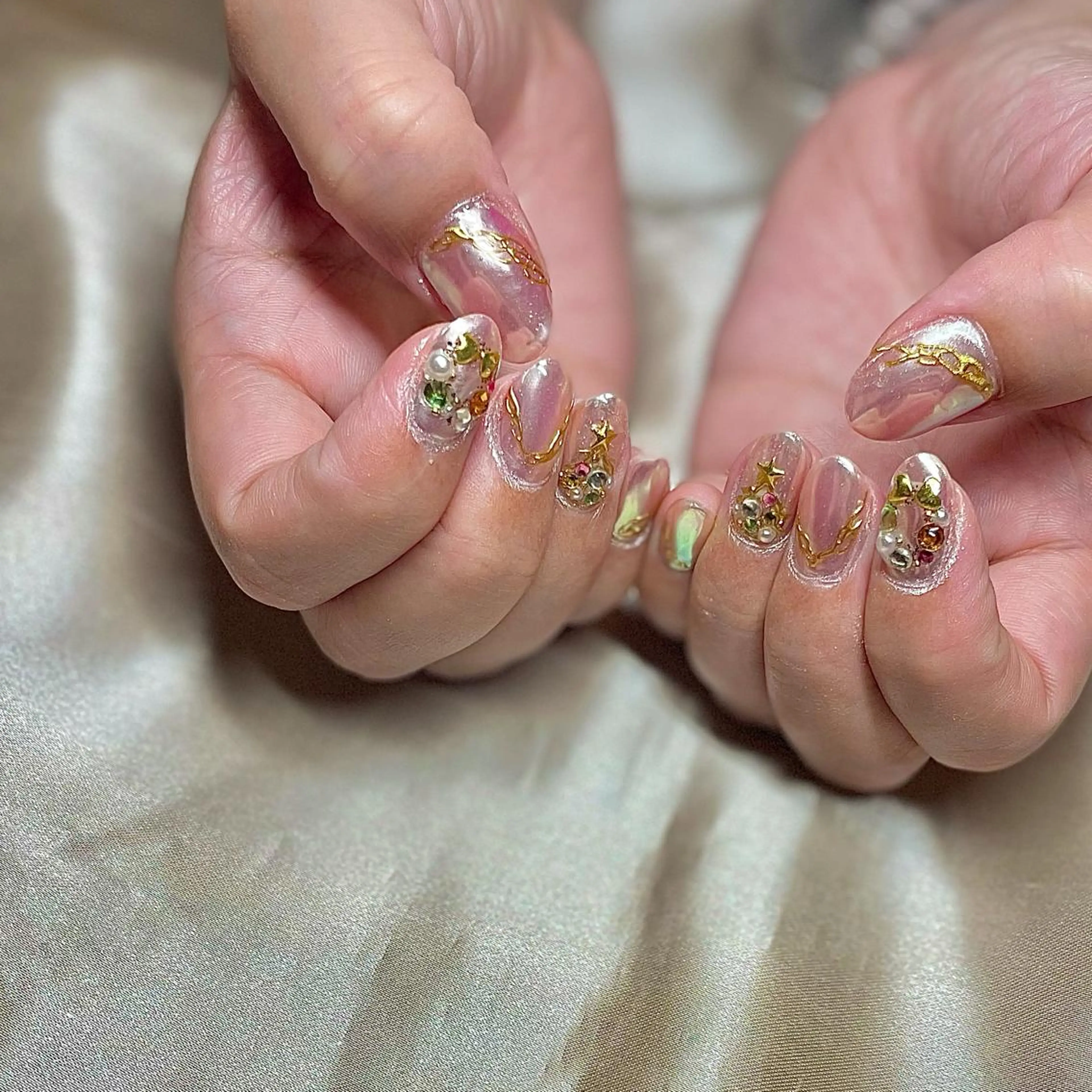 セミロング カラー パーマ ヘアアレンジ メンズ キッズ ネイル マツエク・マツパ アイブロウ クリスマス 冬ネイル クリスマス nail&eye Aoのマツエク・マツパデザイン