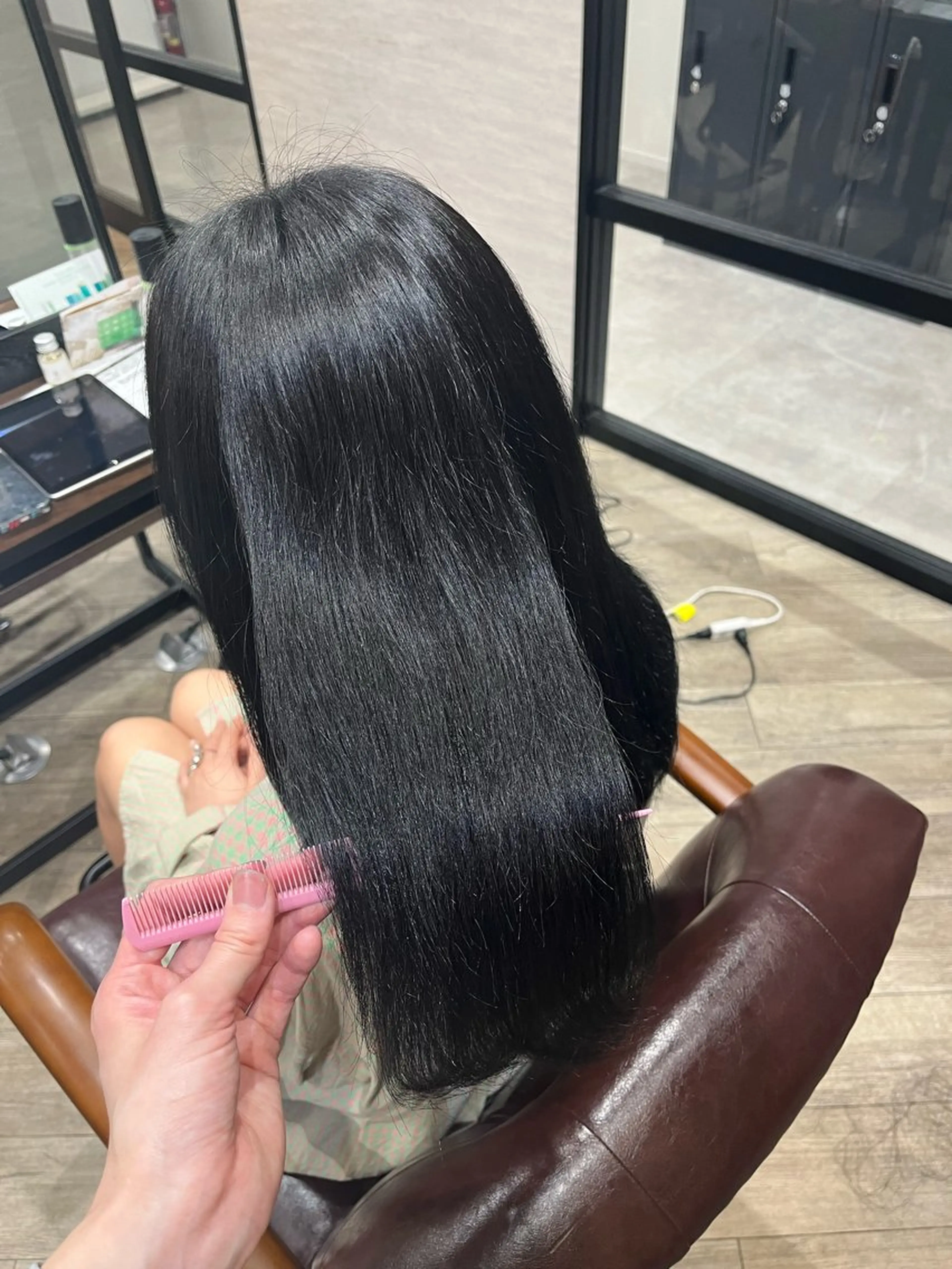 ミディアム カラー 黒髪 ブルーカラー ブルーブラック カット ヘアカラー トリートメント 🫧ぷる艶カラー🫧 Yuubi🦩のヘアスタイル