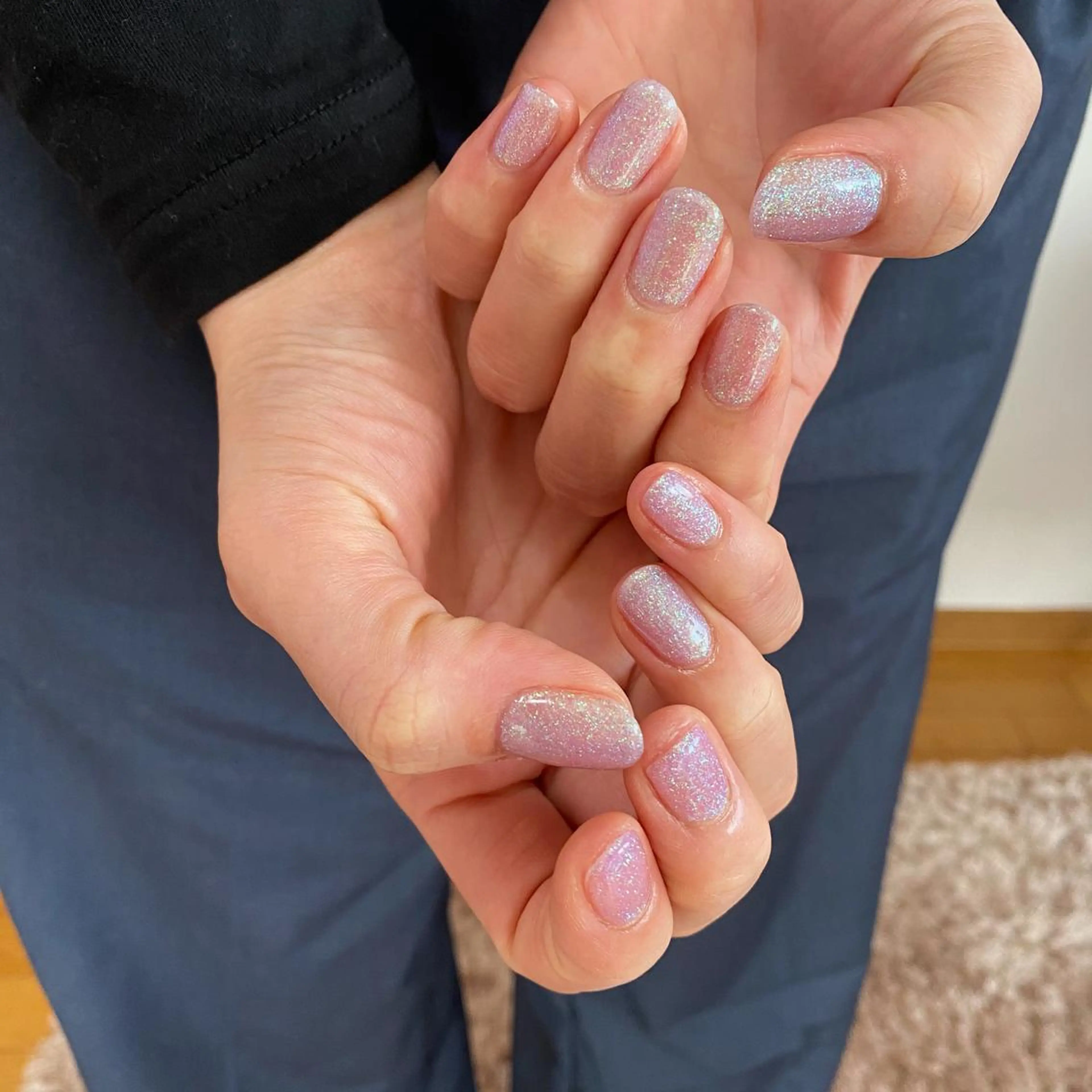 ネイル ラメ(グリッター) ワンカラーネイル パープル lcoco nailのネイルデザイン