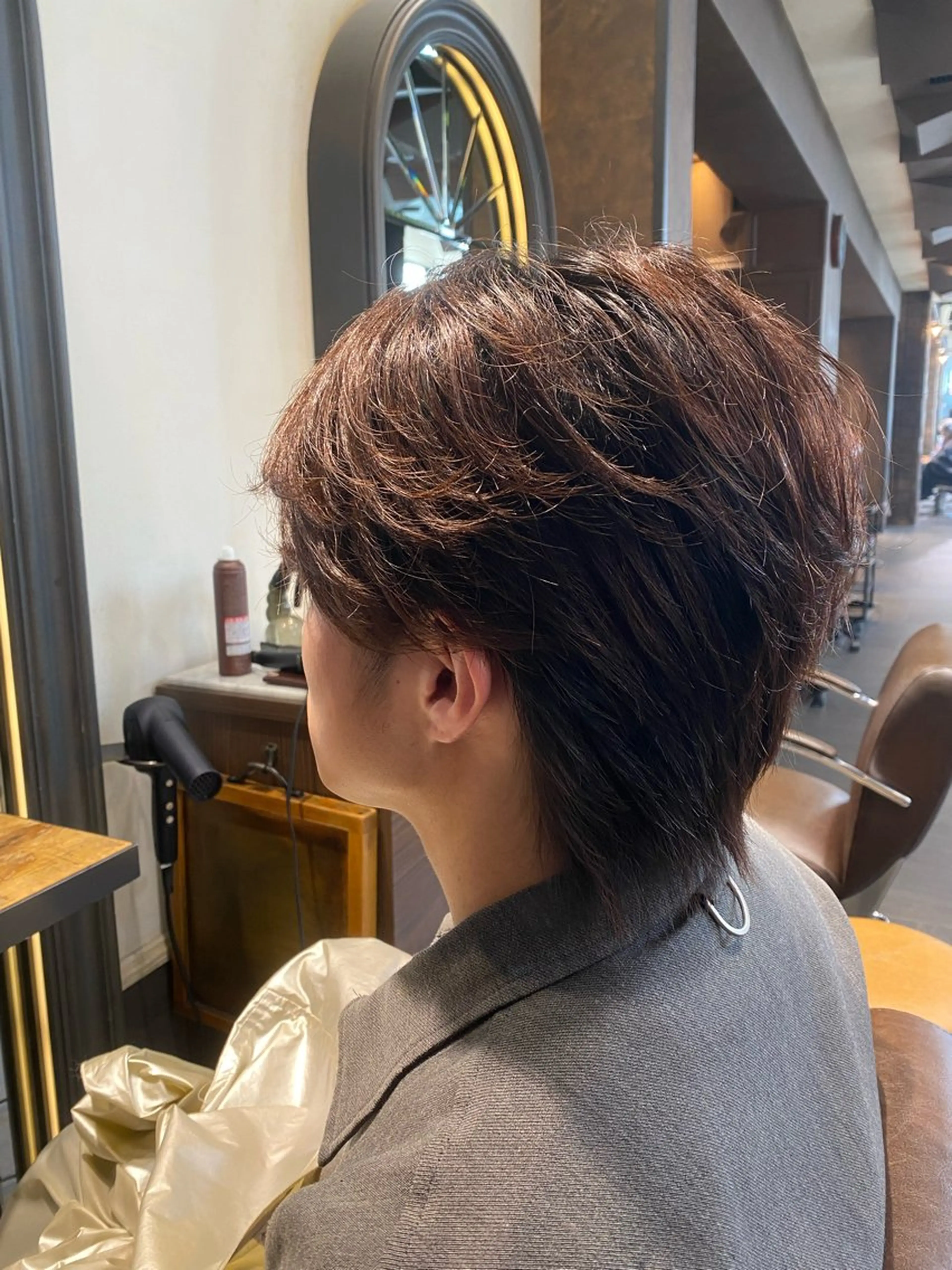 ショート メンズ マッシュウルフ マッシュ メンズウルフカット シースルーバング ウルフカット カット 韓国ヘア/銀座/艶髪 /MINX/ウチダのヘアスタイル