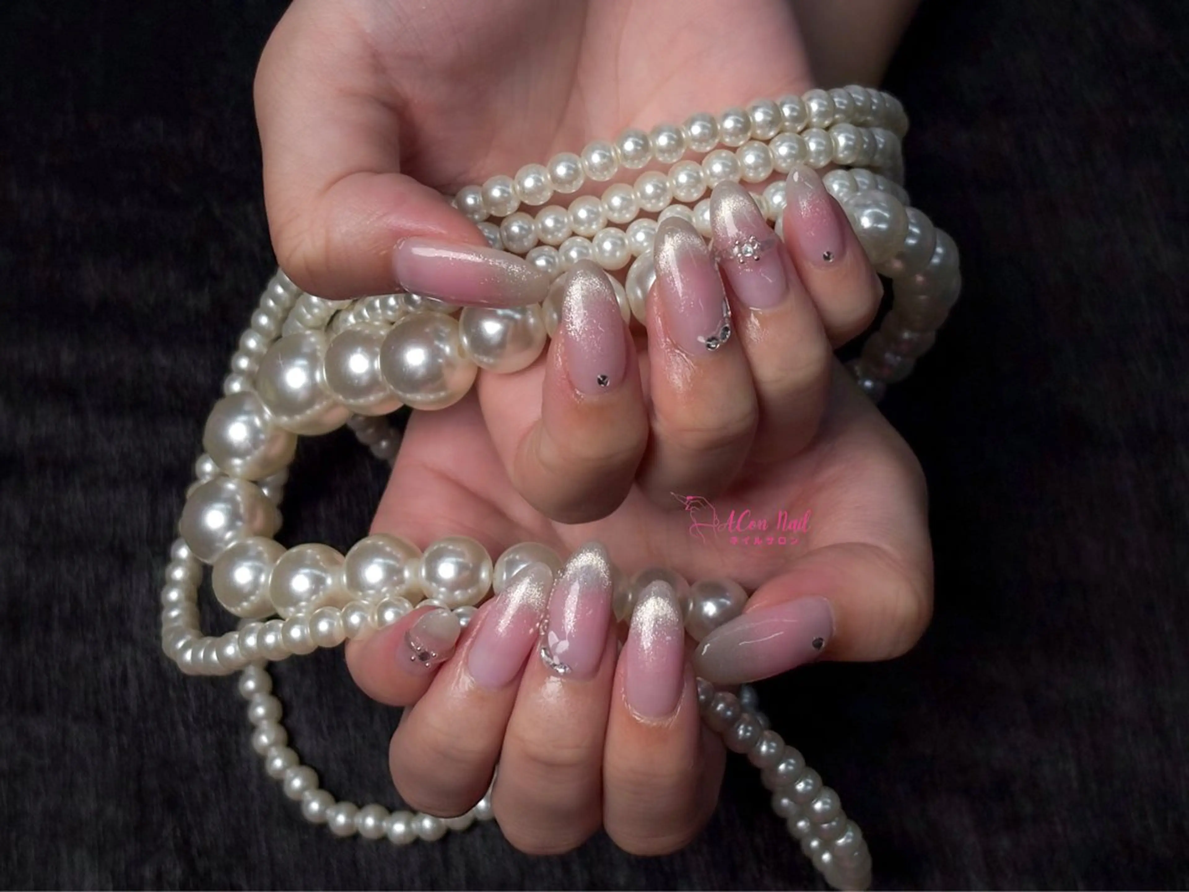 ネイル 桜ネイル 長さ出し フラワーネイル フレンチネイル ジェルネイル ハンドネイル AConNailSalon所属・ACon NailSalonのネイルデザイン