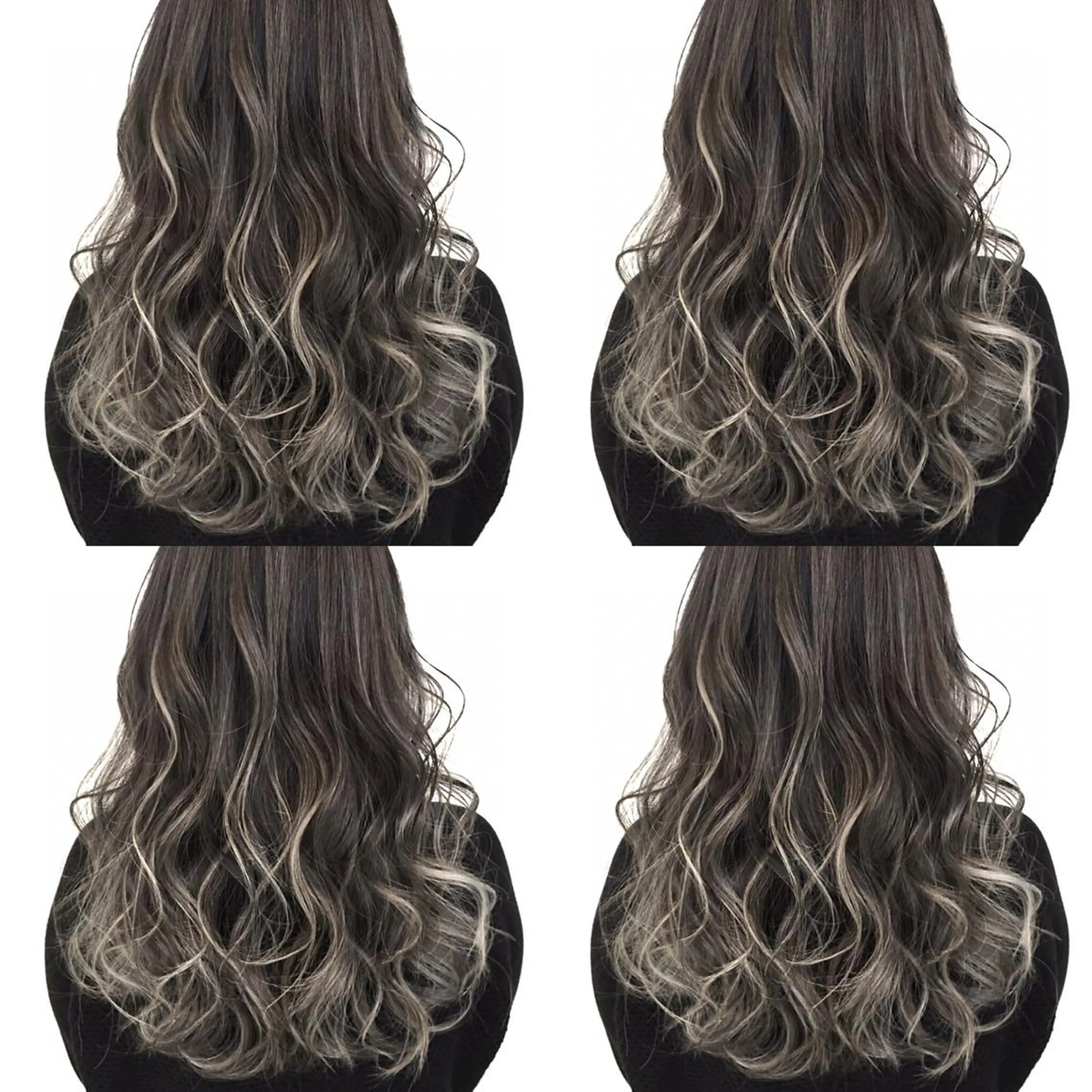 セミロング カラー バレイヤージュ シルバー レイヤーカット 井上 一平のヘアスタイル