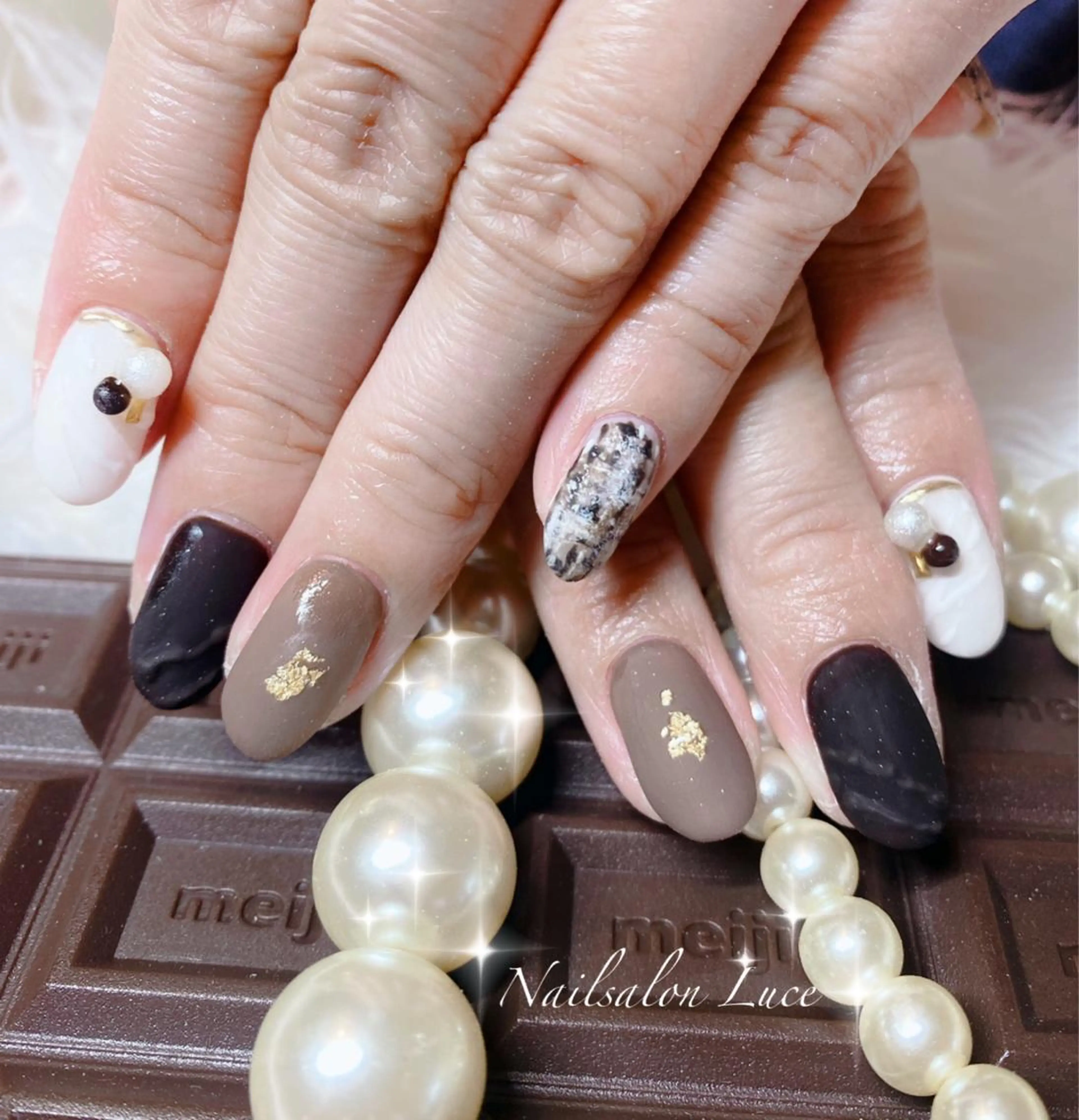 ネイル ジェルネイル マットネイル ワンカラーネイル バレンタイン ネイル& 脱毛サロン　Lのマツエク・マツパデザイン