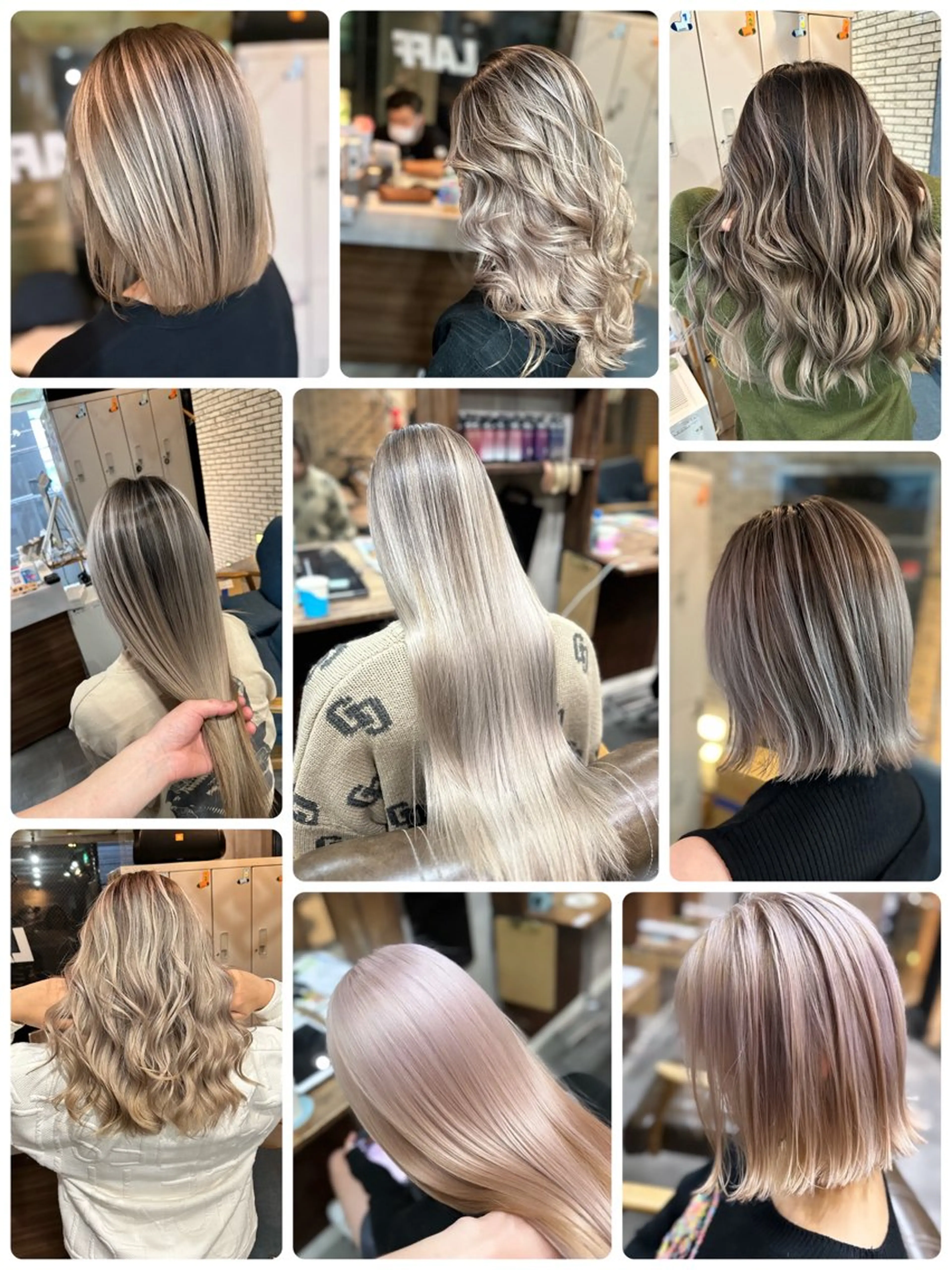 ロング カラー ブリーチ カット ヘアカラー トリートメント ヘアセット 難波ブリーチカラー 伊藤洋輝のヘアスタイル