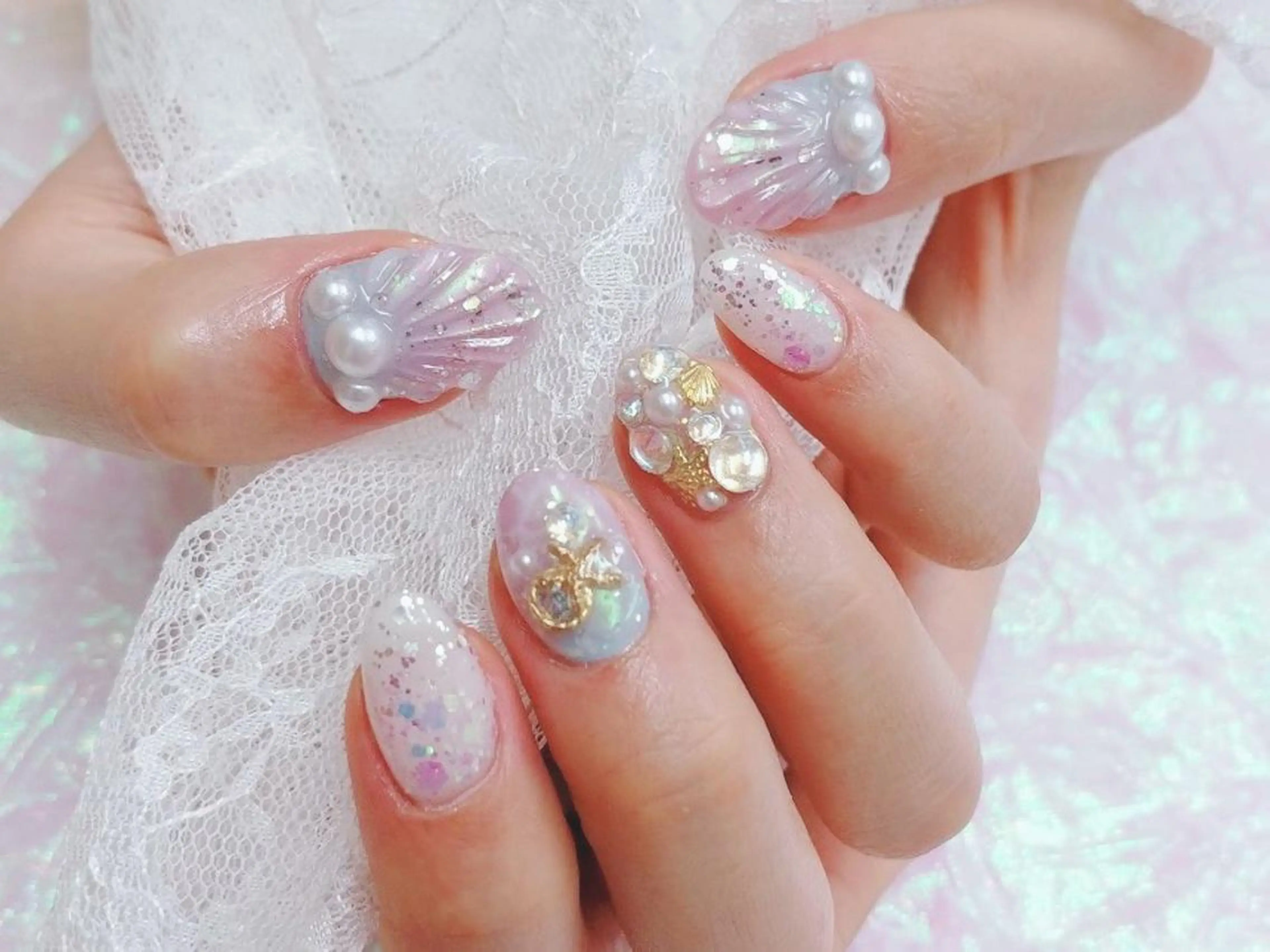 ネイル オーロラネイル ハンドネイル Nail lieNのネイルデザイン