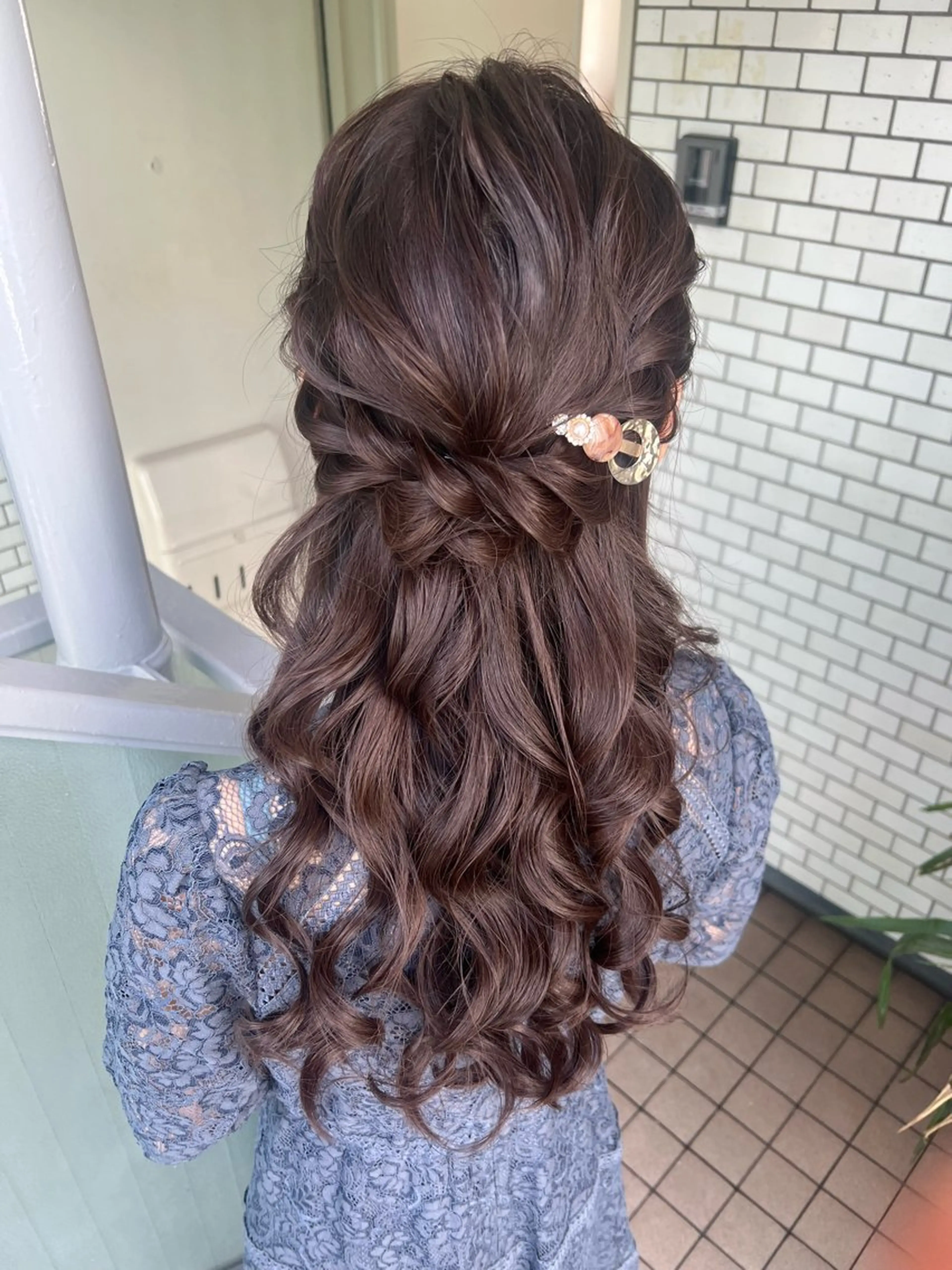 ヘアアレンジ ハーフアップ ヘアセット 大人可愛いヘアメイク 💋🧚‍♀️しずかのヘアスタイル