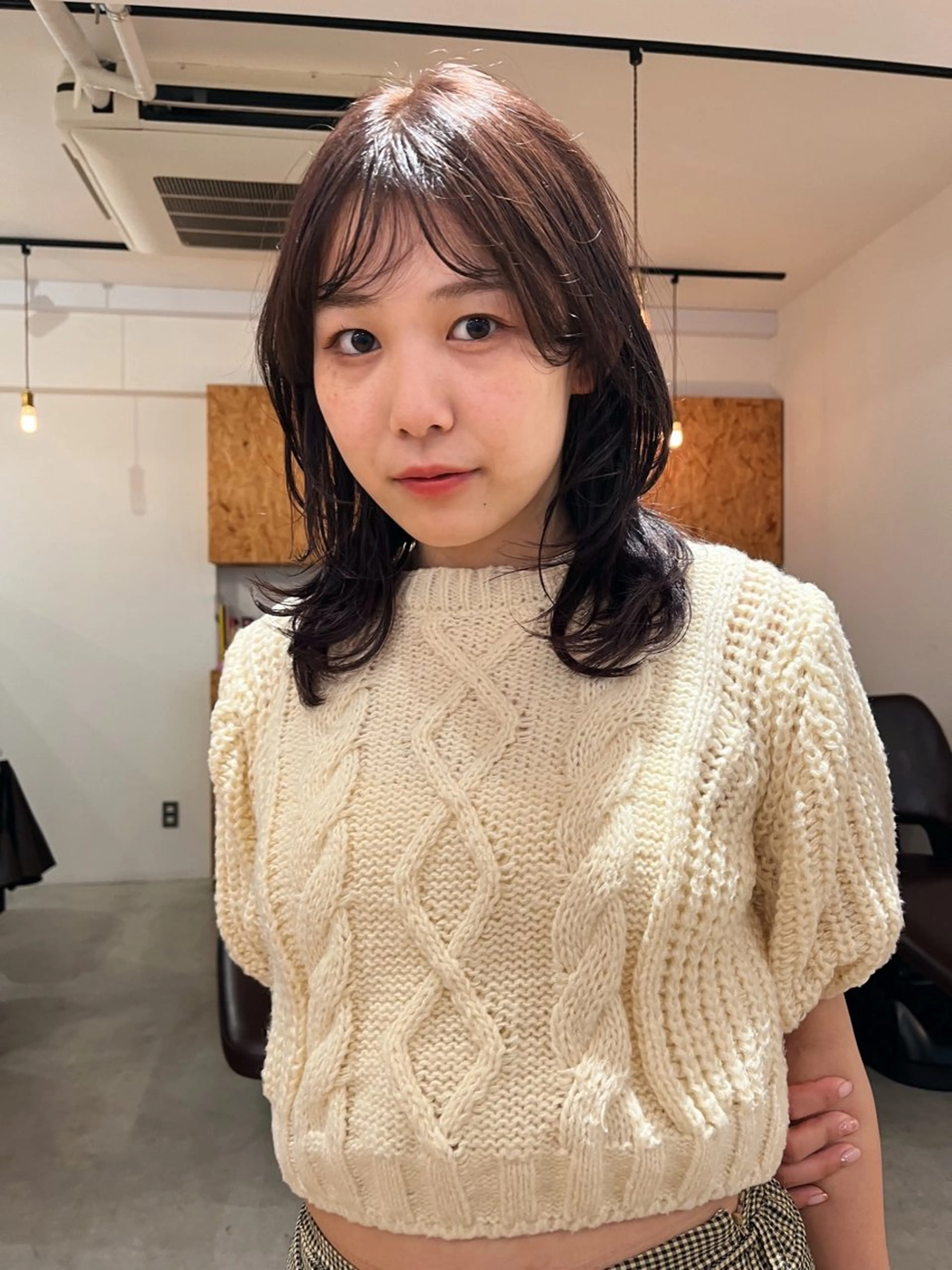 ミディアム 暖色/パーマ 🌼クニトウメイのヘアスタイル