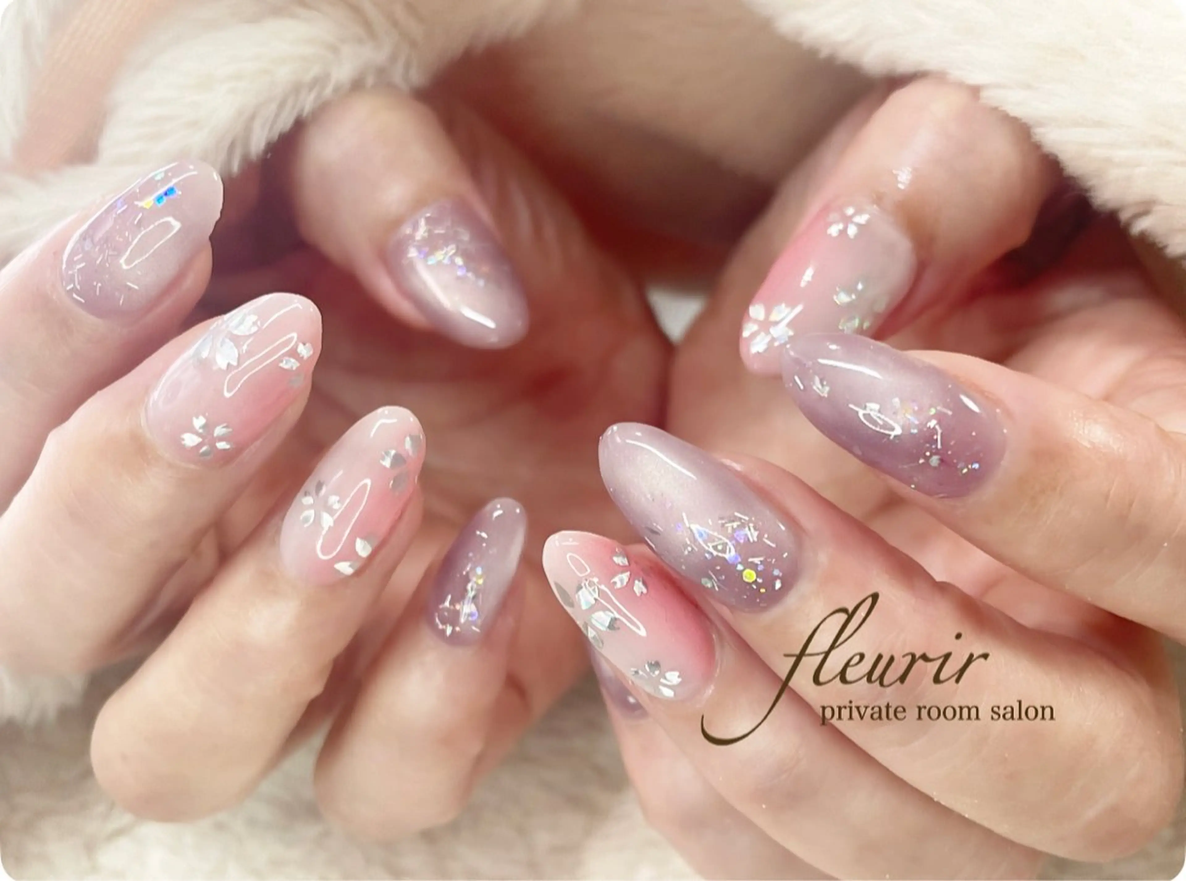 ネイル 桜ネイル フルリール 【プライベートサロンのネイルデザイン