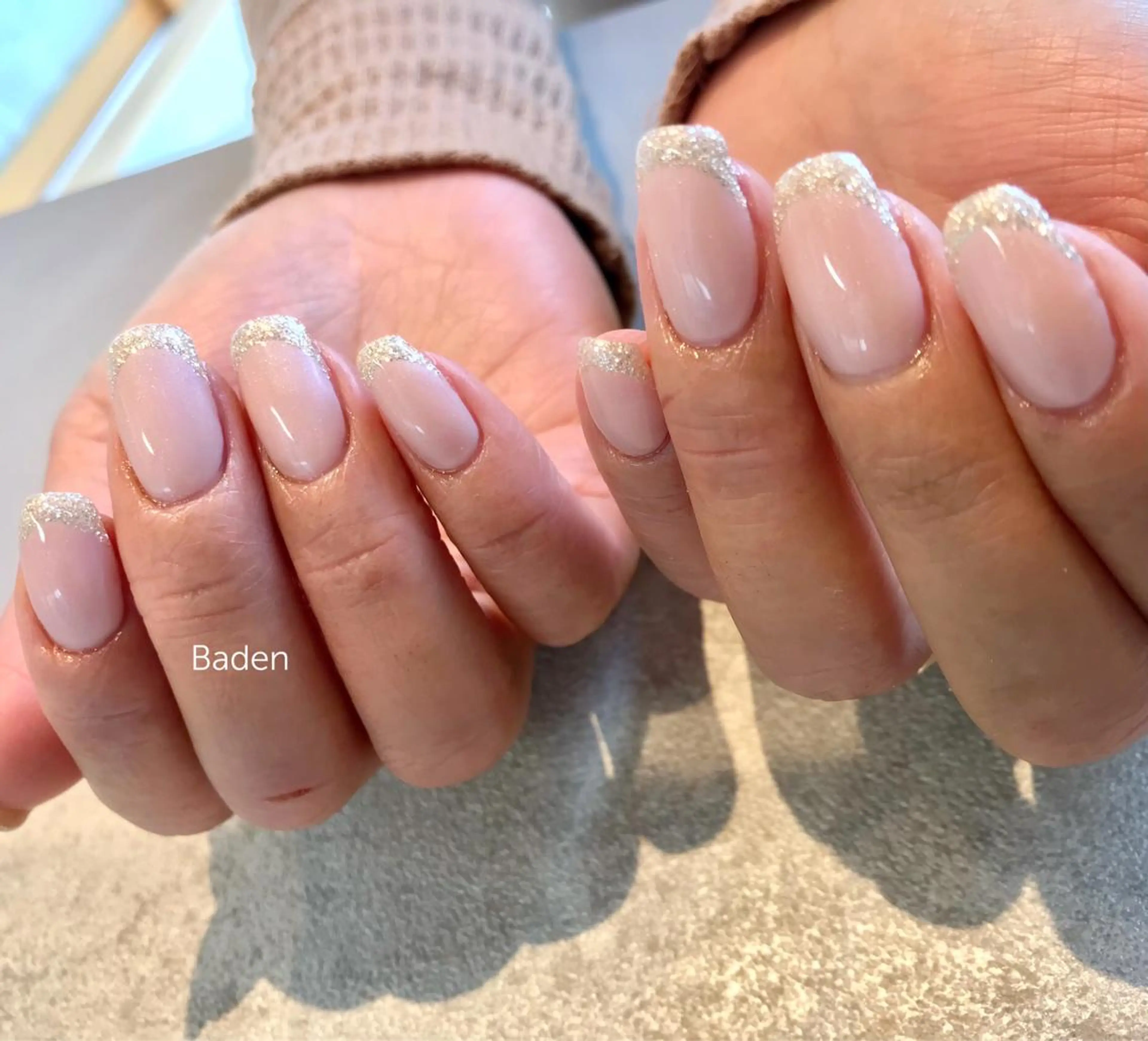 ネイル フレンチネイル ラメ(グリッター) ワンカラーネイル ハンドネイル Baden Nail ﾊﾞ-ﾃﾞﾝ ﾈｲﾙのネイルデザイン